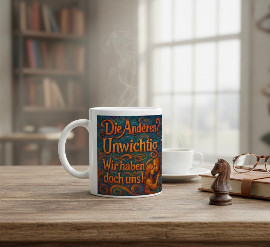 „Die Anderen? unwichtig – Wir haben doch uns!“ | Spruchtasse auch zum Valentinstag | Tassenworte