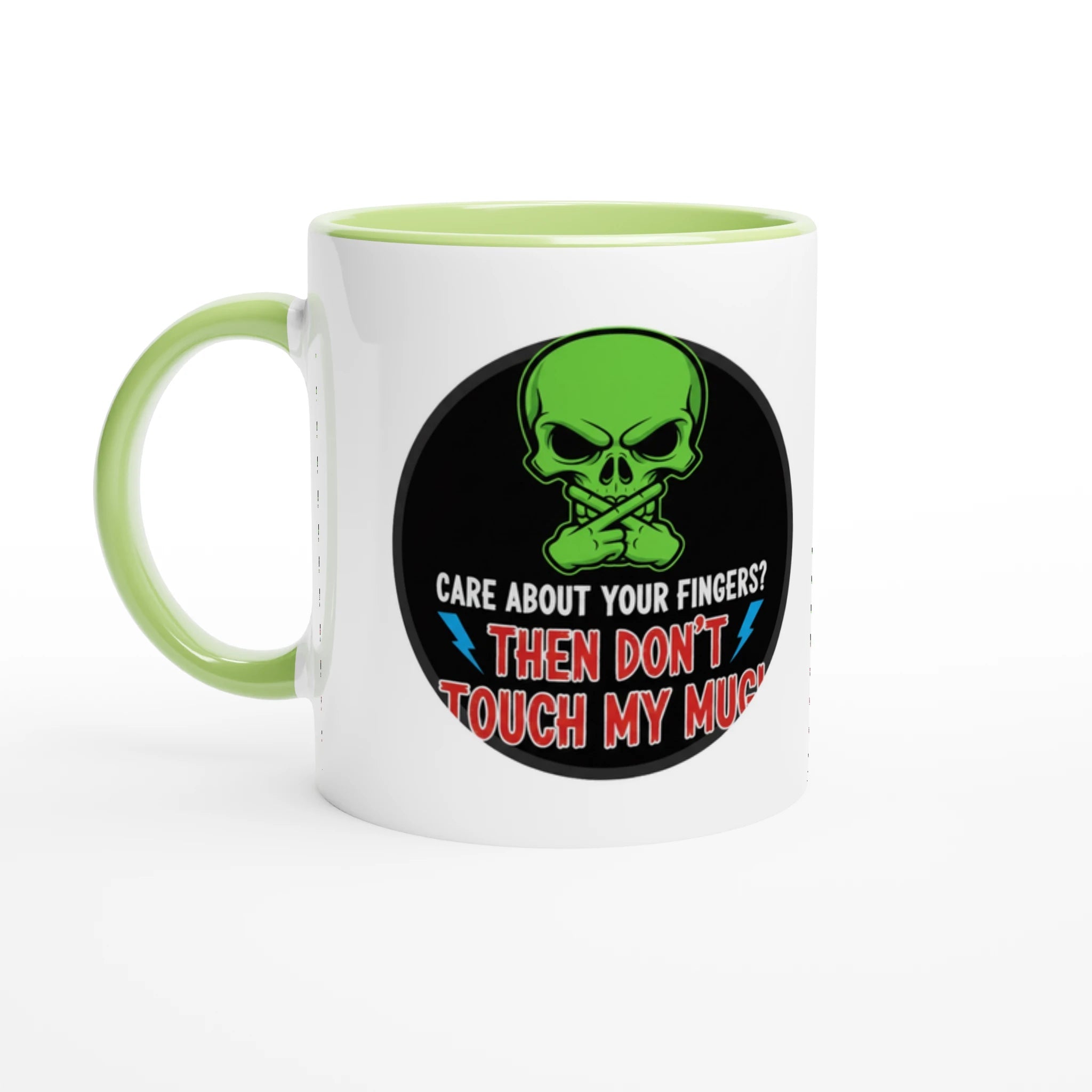 Care About Your Fingers? – Then Don’t Touch My Mug!“ | Lustige Skull - Kaffeetasse | Tassenworte - Tassenworte