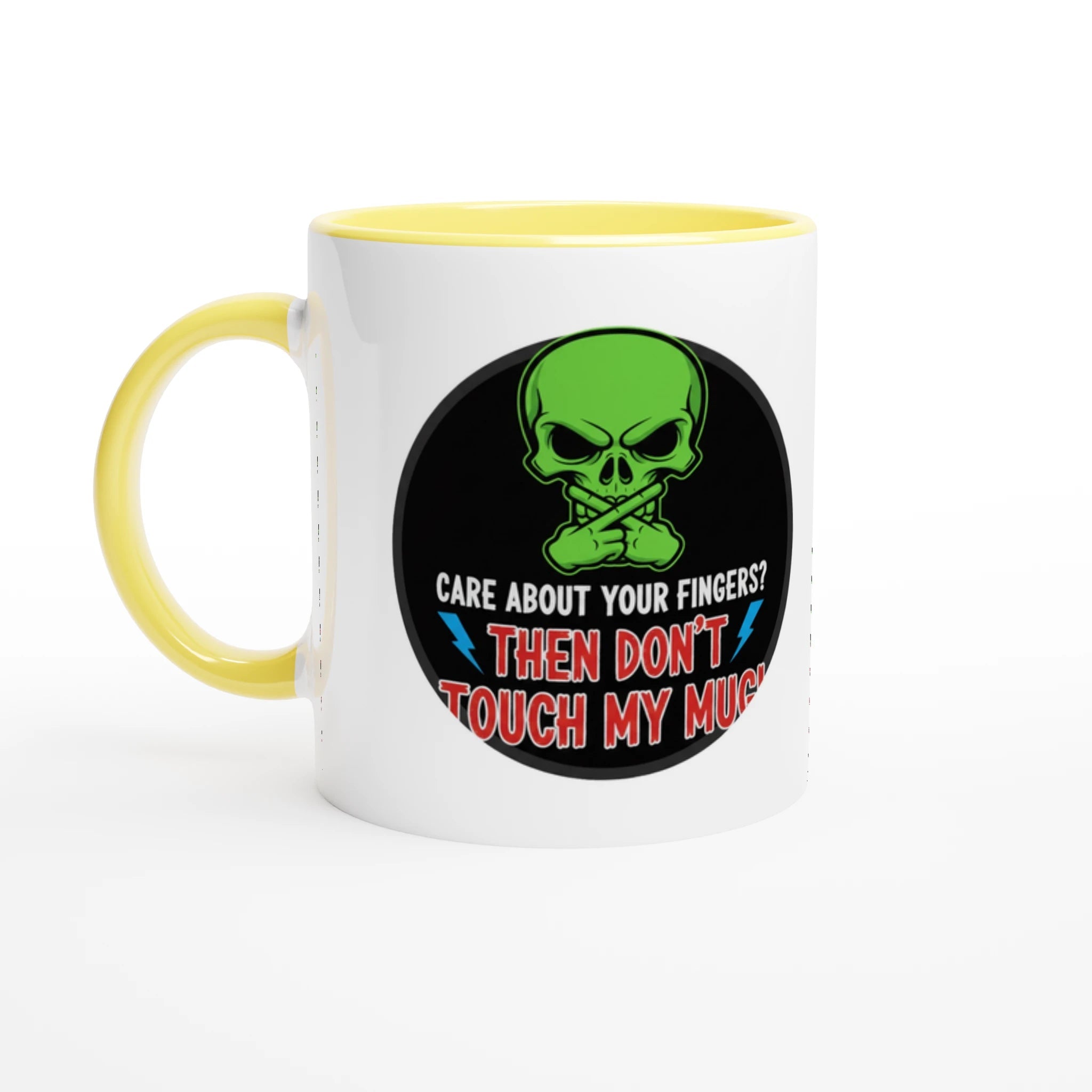 Care About Your Fingers? – Then Don’t Touch My Mug!“ | Lustige Skull - Kaffeetasse | Tassenworte - Tassenworte