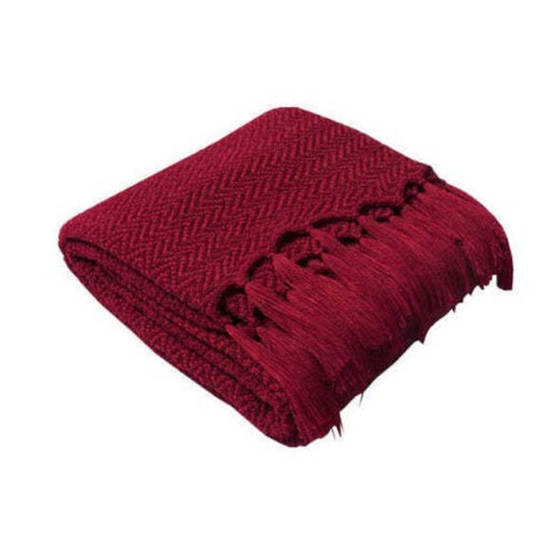 Cozy Knitted Red Blanket - Tassenworte