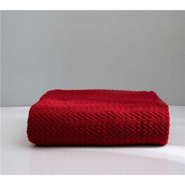 Cozy Knitted Red Blanket - Tassenworte