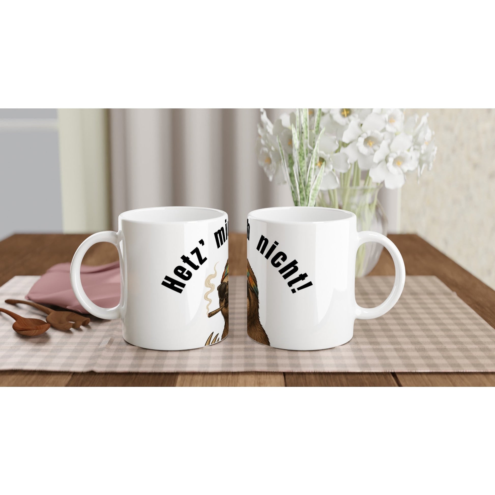 Faultier Tasse „Hetz’ mich nicht!“ – Lustige Kaffee Tasse 325ml für Faultier Fans & Hippies - Tassenworte