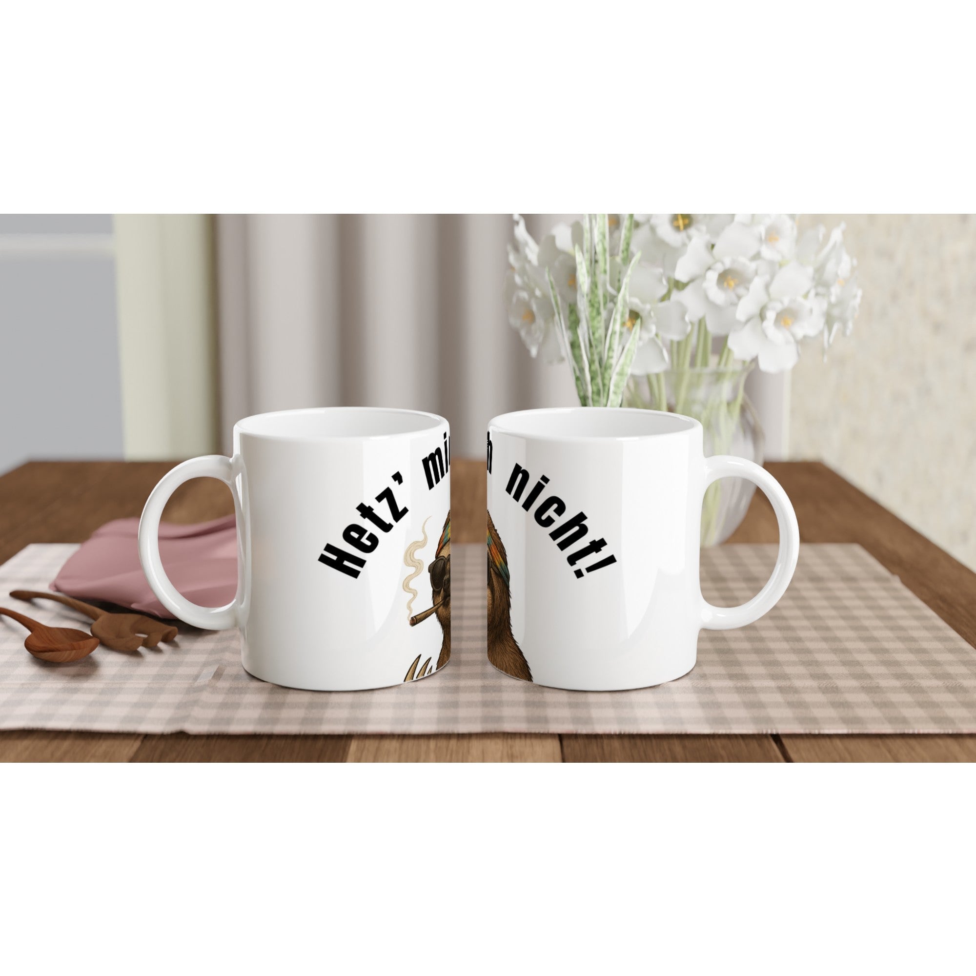 Faultier Tasse „Hetz’ mich nicht!“ – Lustige Kaffee Tasse 325ml für Faultier Fans & Hippies - Tassenworte
