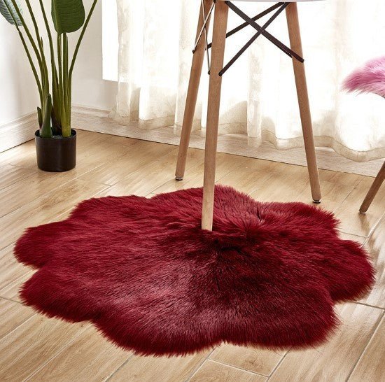 Floral Faux Sheepskin Rug - Tassenworte