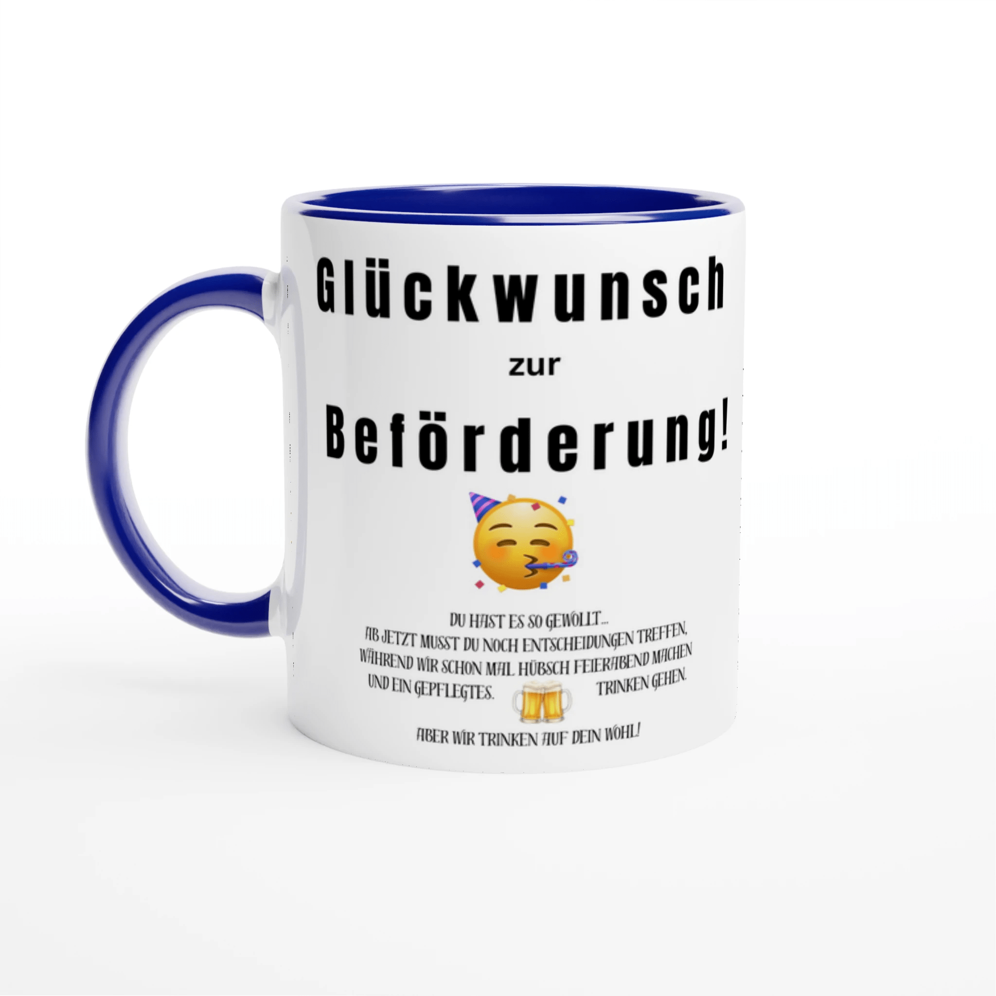Glückwunsch zur Beförderung | Büro - Tasse mit humorvollem Spruch | Kollegen - Geschenk mit Augenzwinkern | Tassenworte - Tassenworte