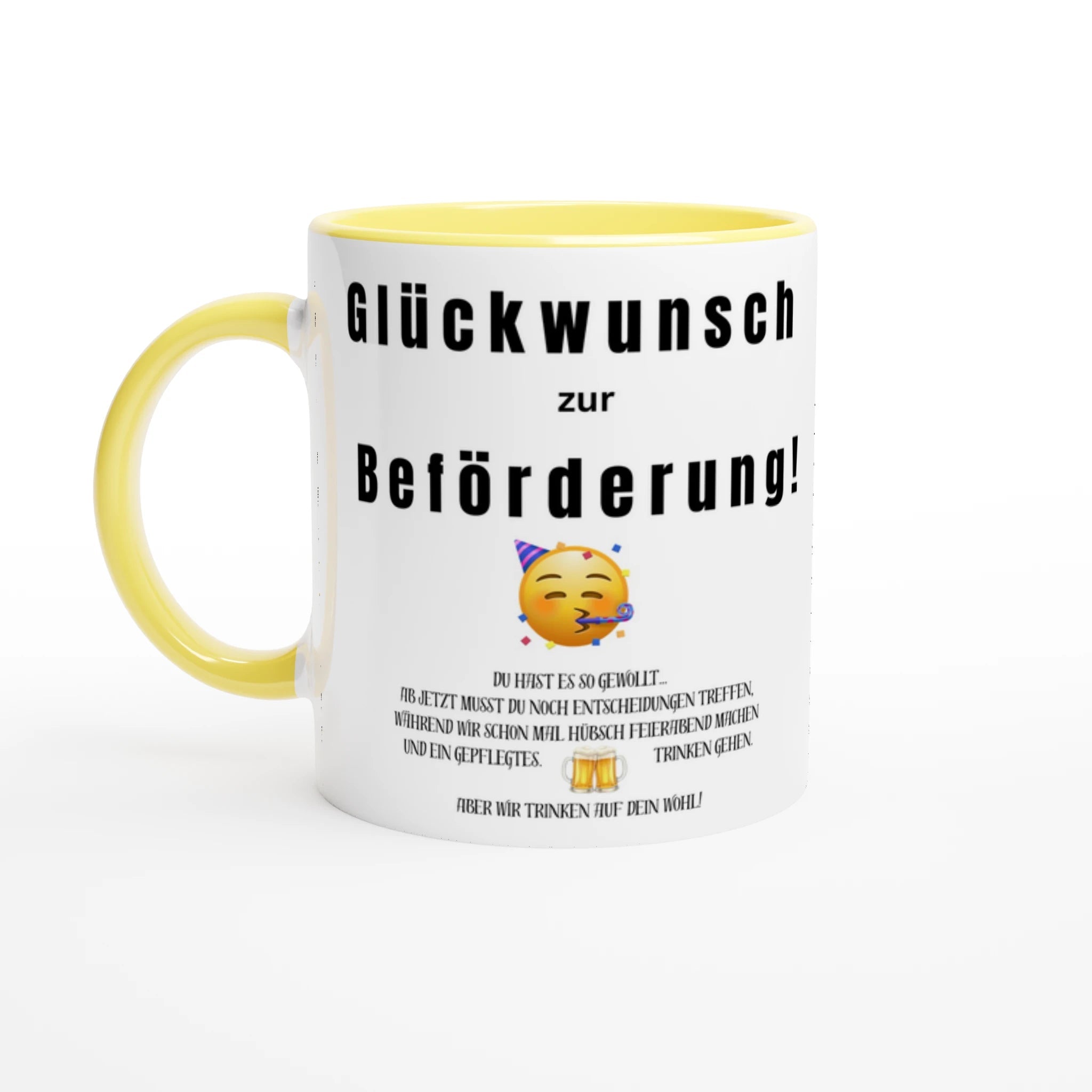 Glückwunsch zur Beförderung | Büro - Tasse mit humorvollem Spruch | Kollegen - Geschenk mit Augenzwinkern | Tassenworte - Tassenworte
