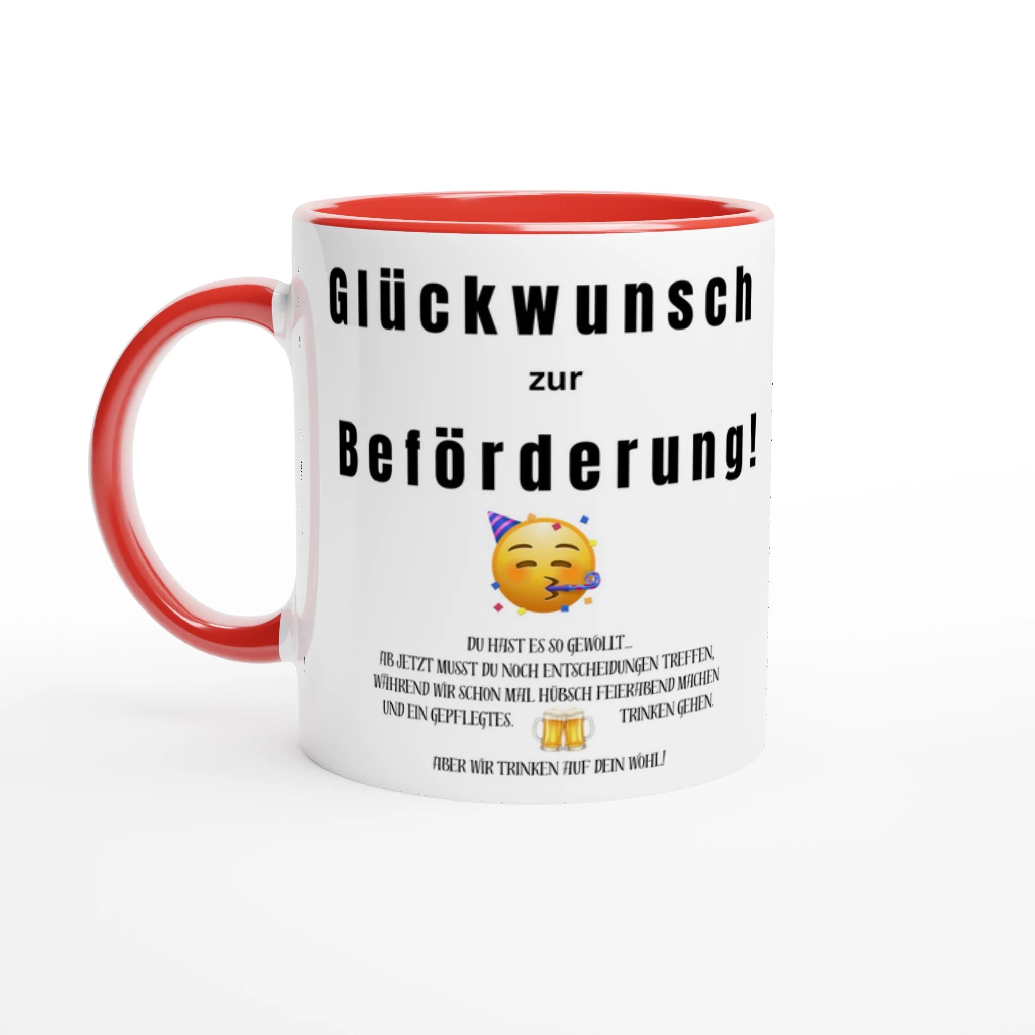 Glückwunsch zur Beförderung | Büro - Tasse mit humorvollem Spruch | Kollegen - Geschenk mit Augenzwinkern | Tassenworte - Tassenworte