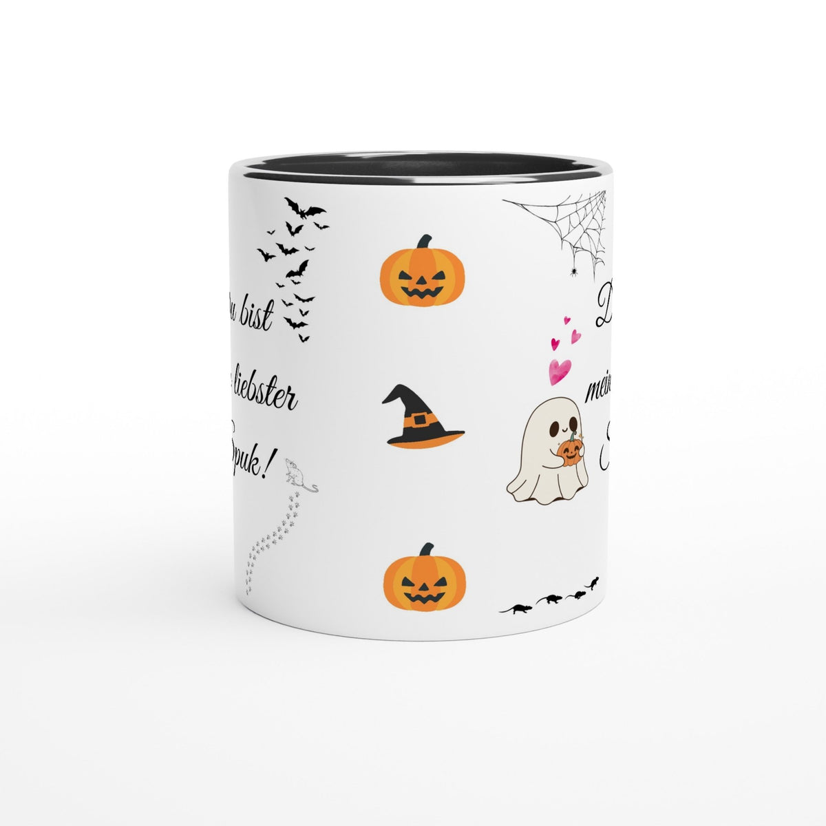 Halloween Tasse Du bist mein liebster Spuk süßes Gespenst mit Herz romantische Liebestasse - Tassenworte