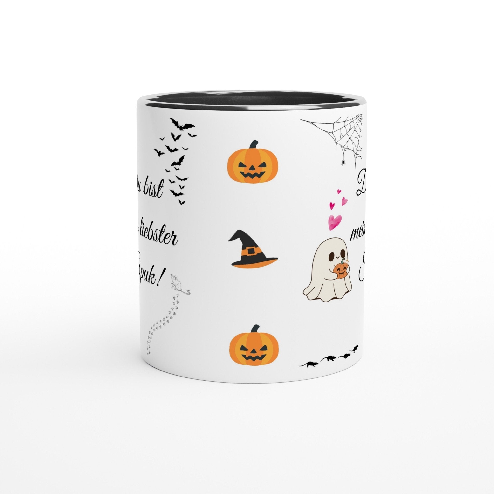 Halloween Tasse Du bist mein liebster Spuk süßes Gespenst mit Herz romantische Liebestasse - Tassenworte