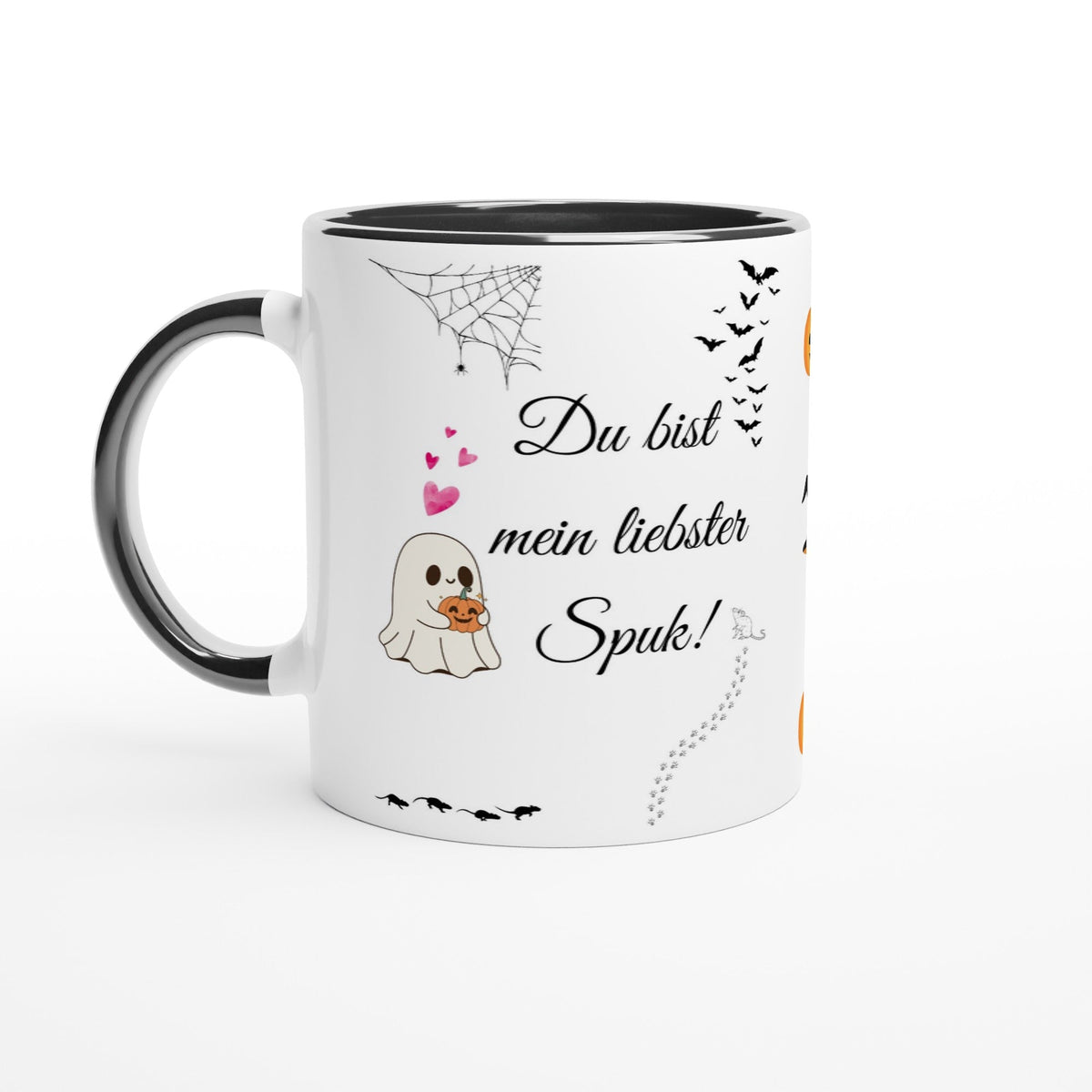 Halloween Tasse Du bist mein liebster Spuk süßes Gespenst mit Herz romantische Liebestasse - Tassenworte