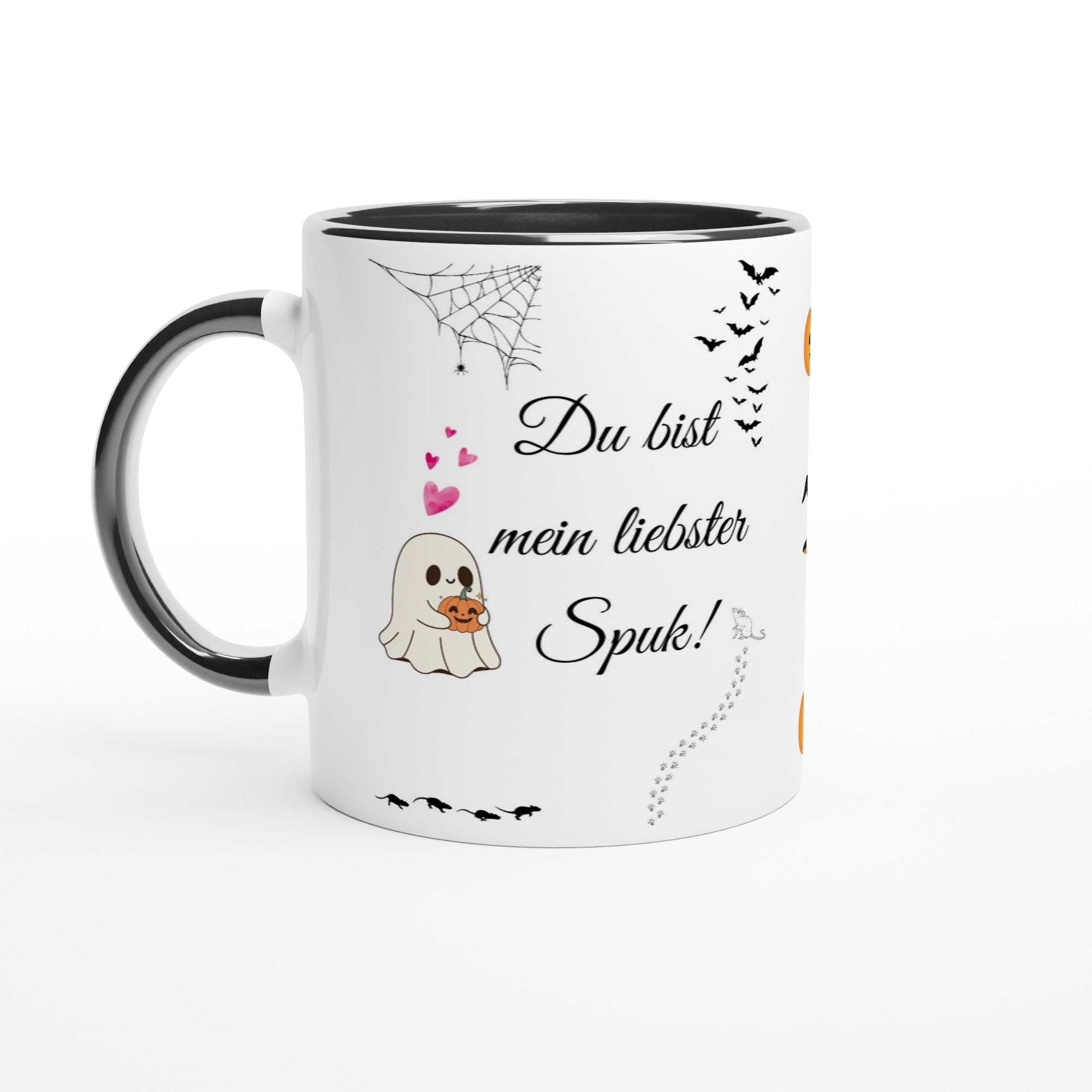 Halloween Tasse Du bist mein liebster Spuk süßes Gespenst mit Herz romantische Liebestasse - Tassenworte