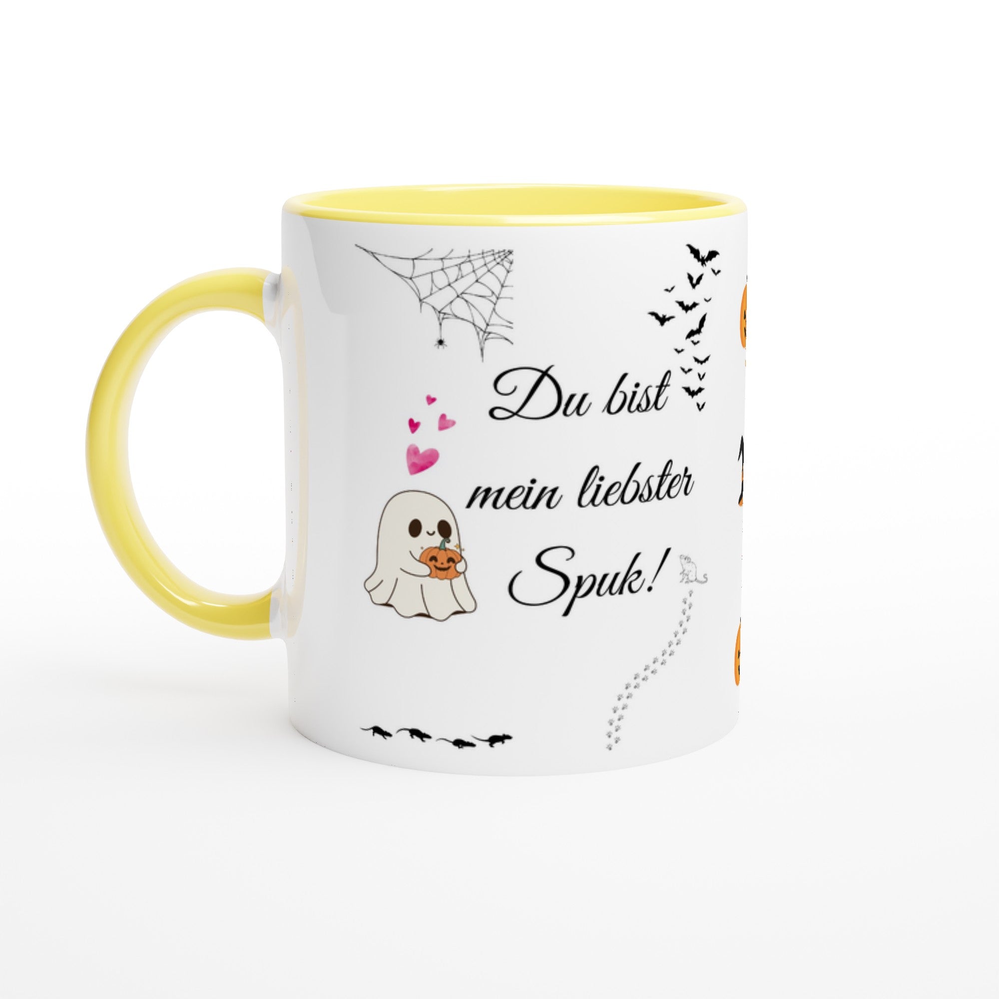 Halloween Tasse Du bist mein liebster Spuk süßes Gespenst mit Herz romantische Liebestasse - Tassenworte