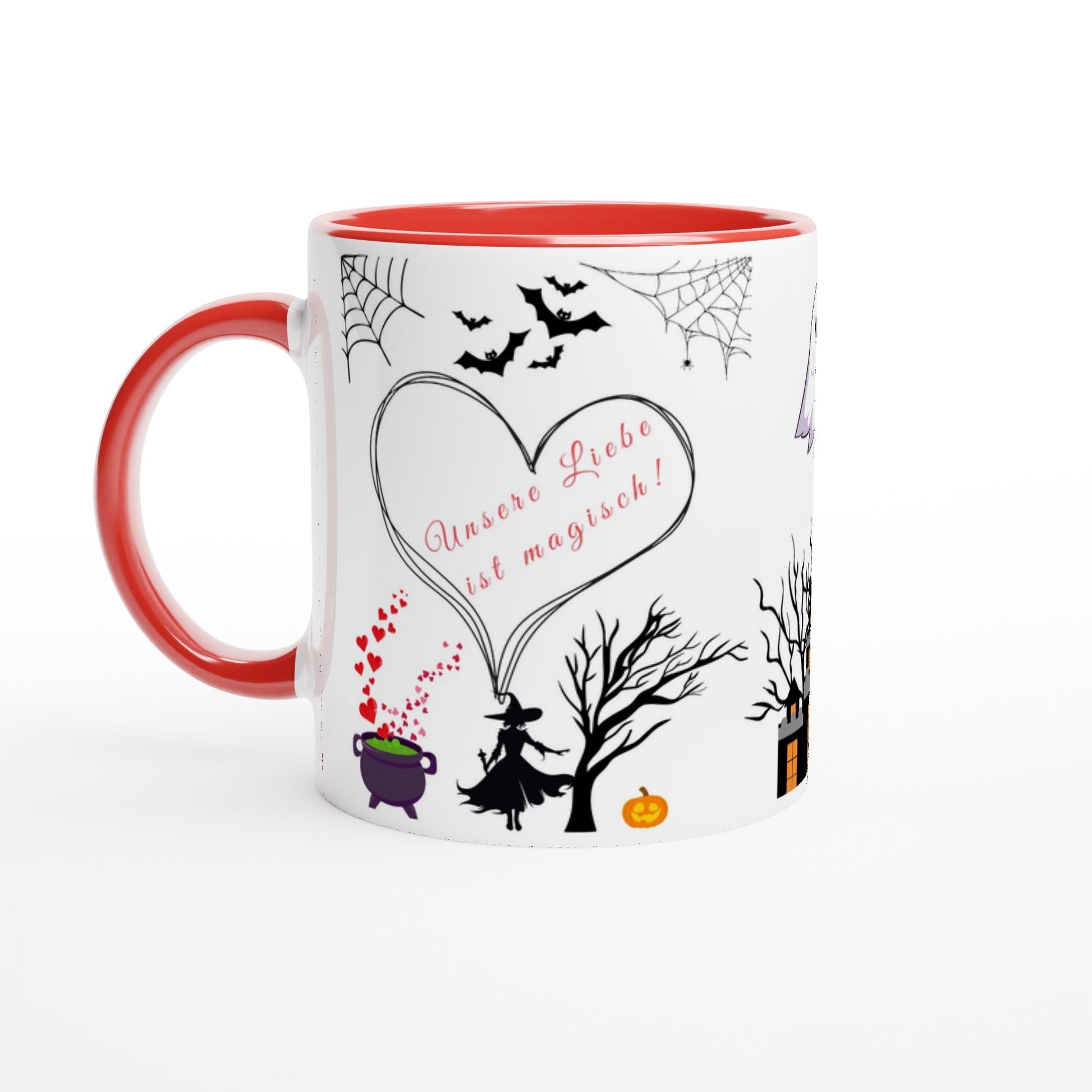 Halloween Tasse Unsere Liebe ist magisch!“ Romantisches Hexe & Kürbis Design - Tassenworte