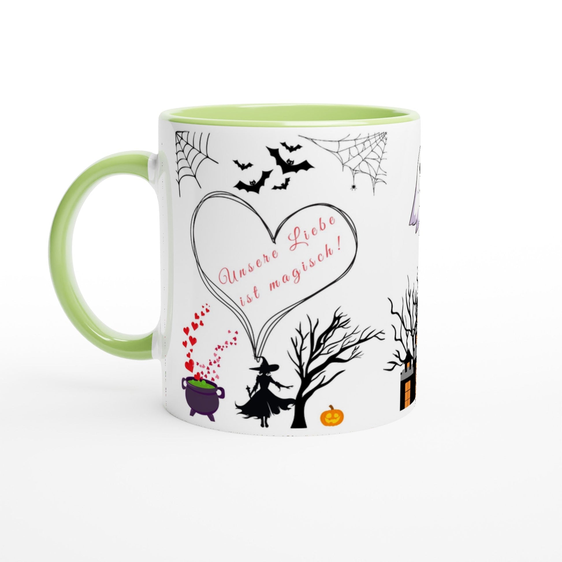 Halloween Tasse Unsere Liebe ist magisch!“ Romantisches Hexe & Kürbis Design - Tassenworte