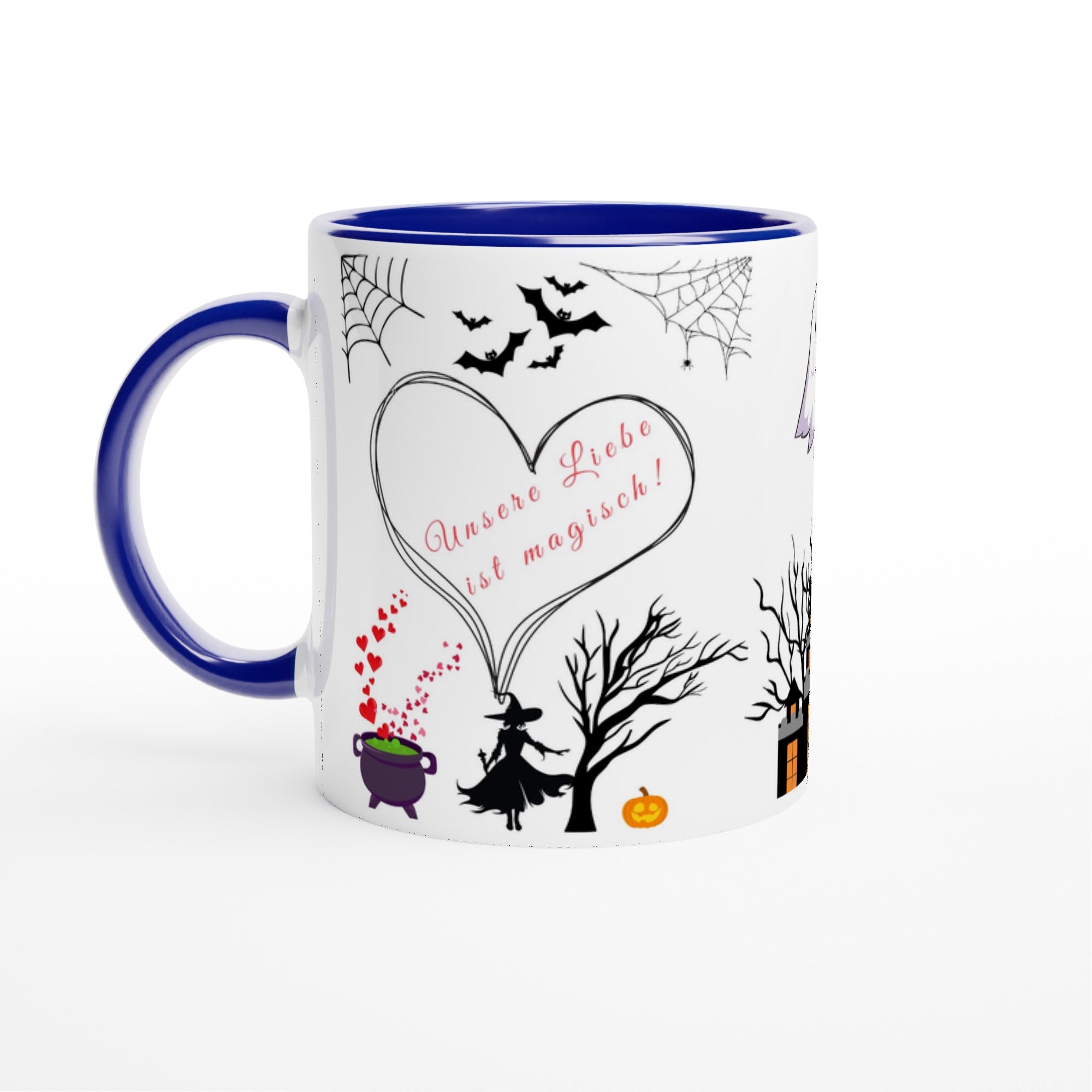 Halloween Tasse Unsere Liebe ist magisch!“ Romantisches Hexe & Kürbis Design - Tassenworte