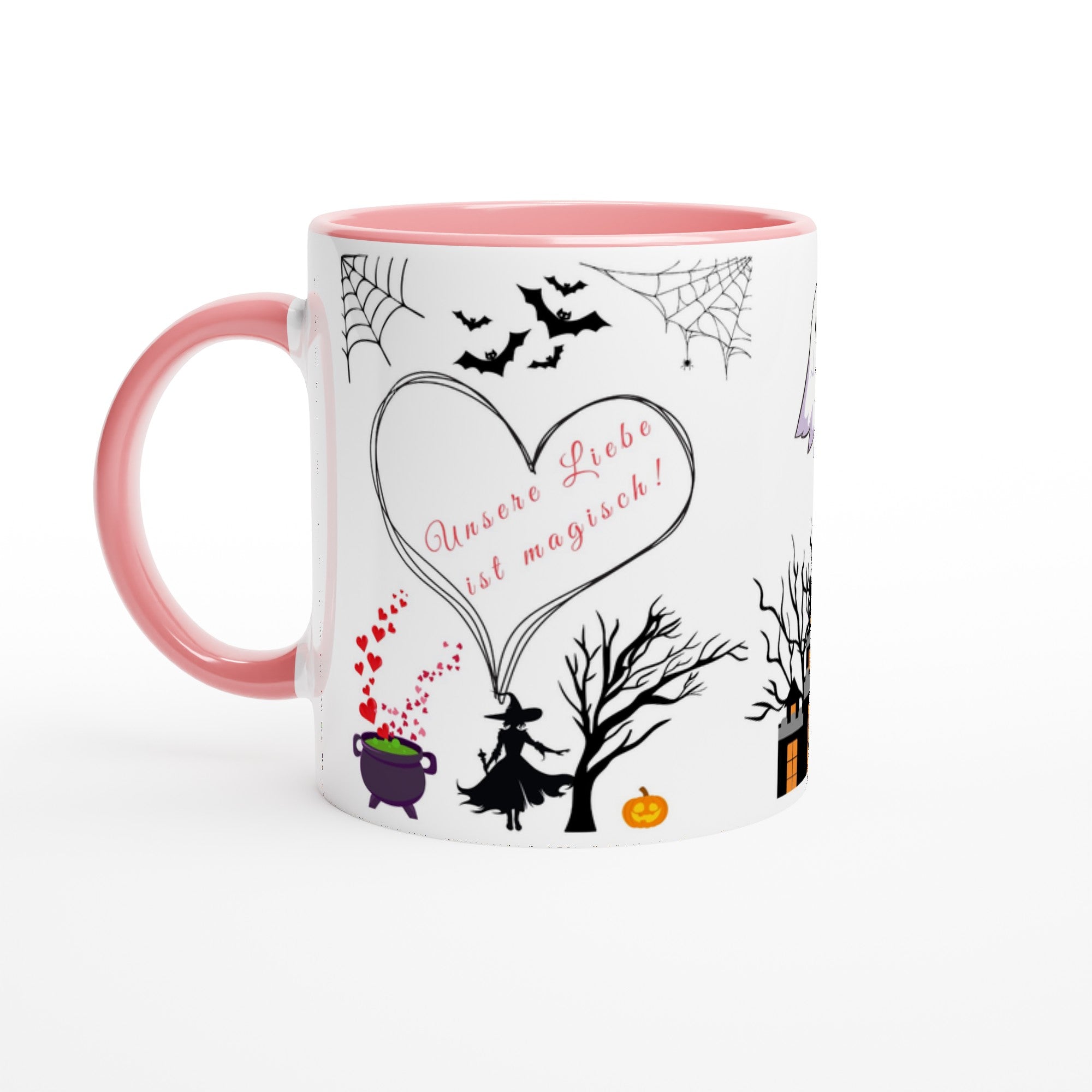 Halloween Tasse Unsere Liebe ist magisch!“ Romantisches Hexe & Kürbis Design - Tassenworte
