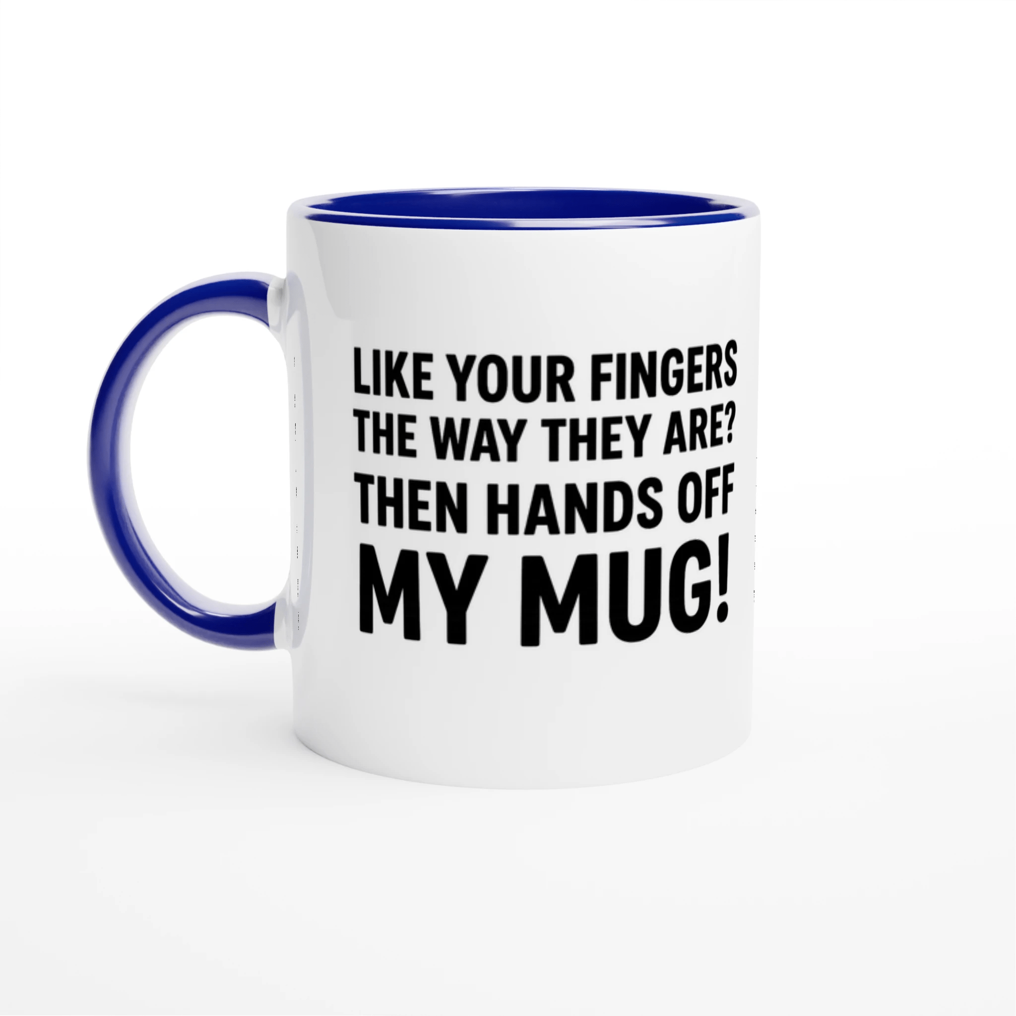 „Hands Off My Mug!“ Lustige Text - Kaffeetasse | Geschenk für Kollegen | Tassenworte - Tassenworte