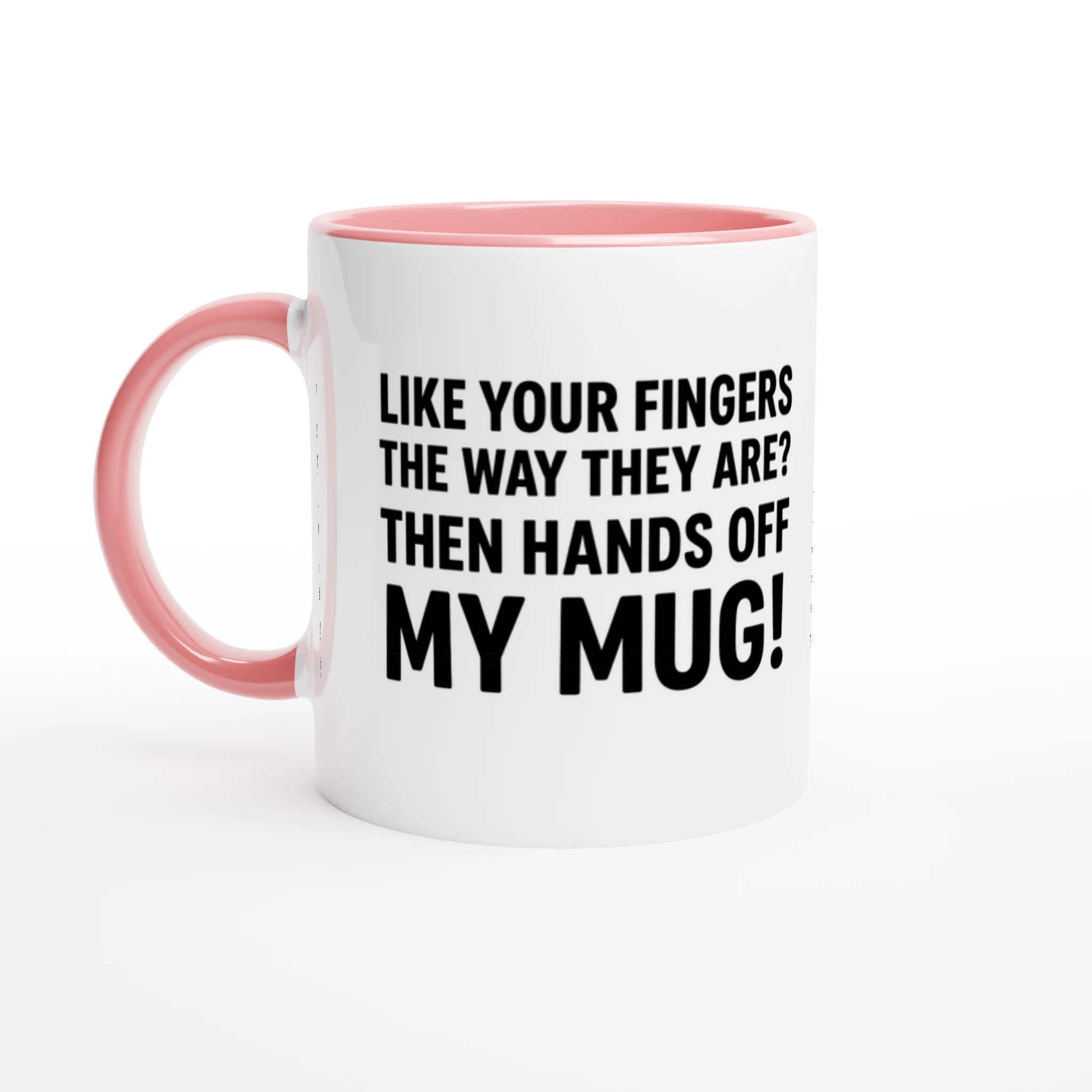 „Hands Off My Mug!“ Lustige Text - Kaffeetasse | Geschenk für Kollegen | Tassenworte - Tassenworte