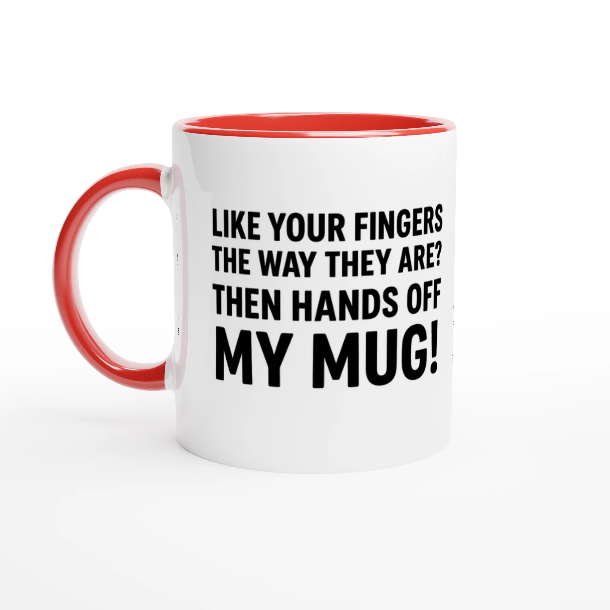 „Hands Off My Mug!“ Lustige Text - Kaffeetasse | Geschenk für Kollegen | Tassenworte - Tassenworte