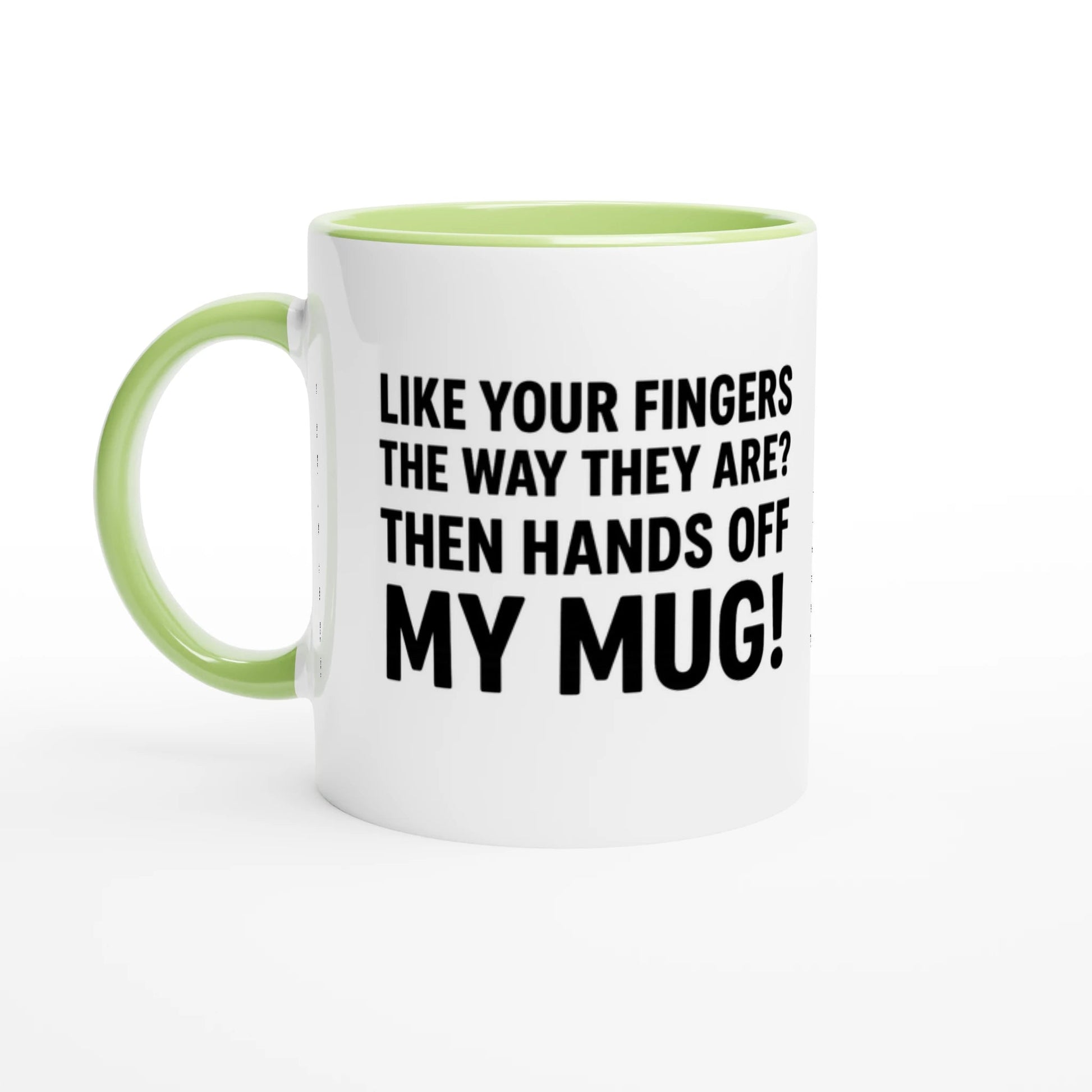 „Hands Off My Mug!“ Lustige Text - Kaffeetasse | Geschenk für Kollegen | Tassenworte - Tassenworte