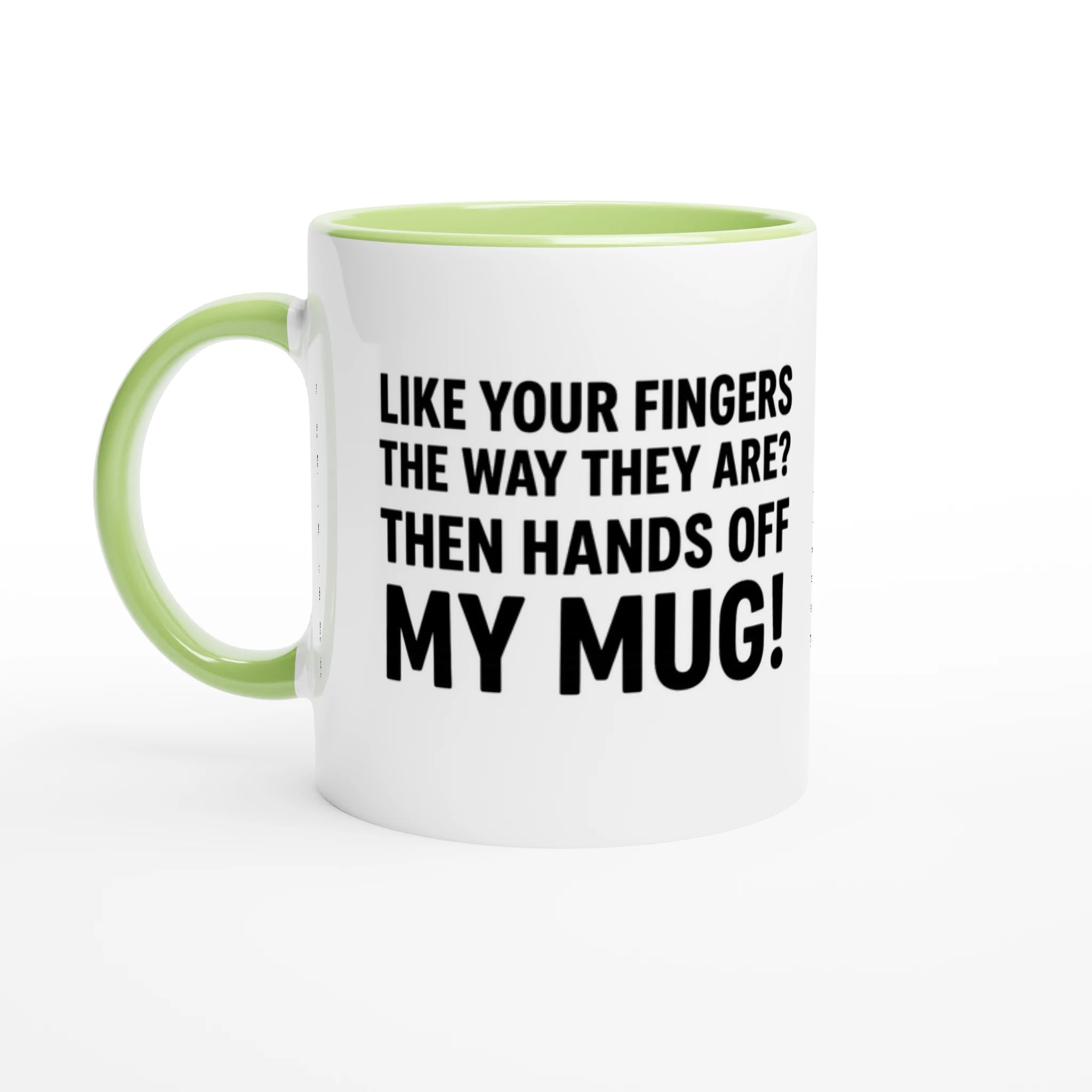 „Hands Off My Mug!“ Lustige Text - Kaffeetasse | Geschenk für Kollegen | Tassenworte - Tassenworte