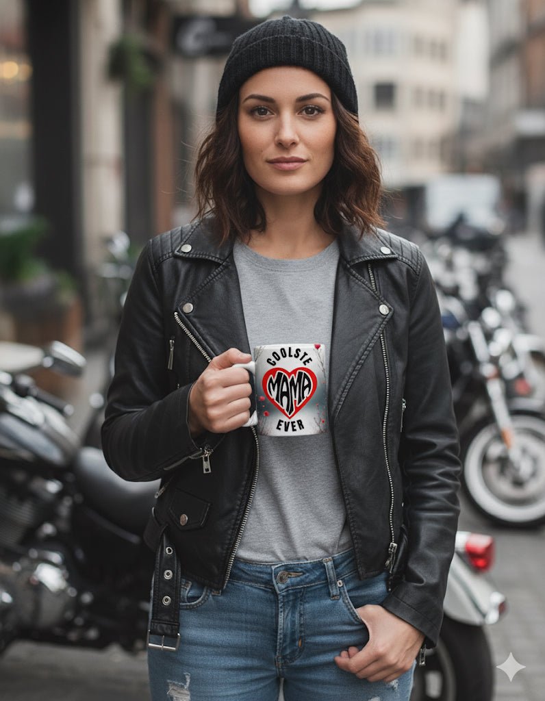 Kaffeetasse "COOLSTE MAMA EVER" mit Herz - Motiv | Das ultimative Geschenk für Mütter | Tassenworte - Tassenworte