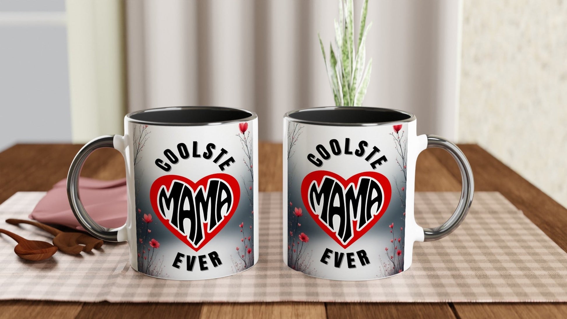 Kaffeetasse "COOLSTE MAMA EVER" mit Herz - Motiv | Das ultimative Geschenk für Mütter | Tassenworte - Tassenworte