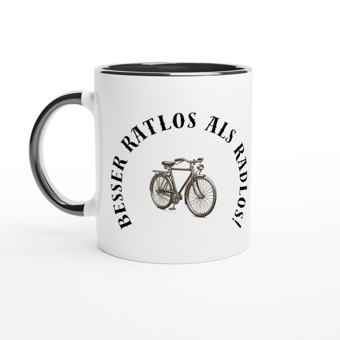 Kaffeetasse mit Fahrradspruch Besser ratlos als radlos“ Lustiges Design für Radfahrer | Tassenworte - Tassenworte