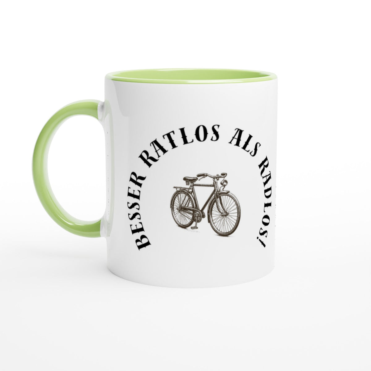 Kaffeetasse mit Fahrradspruch Besser ratlos als radlos“ Lustiges Design für Radfahrer | Tassenworte - Tassenworte