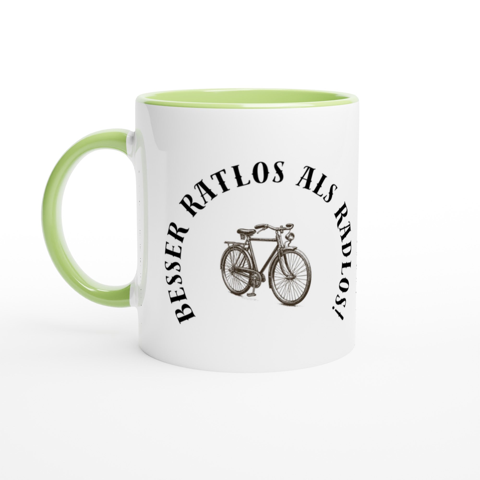 Kaffeetasse mit Fahrradspruch Besser ratlos als radlos“ Lustiges Design für Radfahrer | Tassenworte - Tassenworte