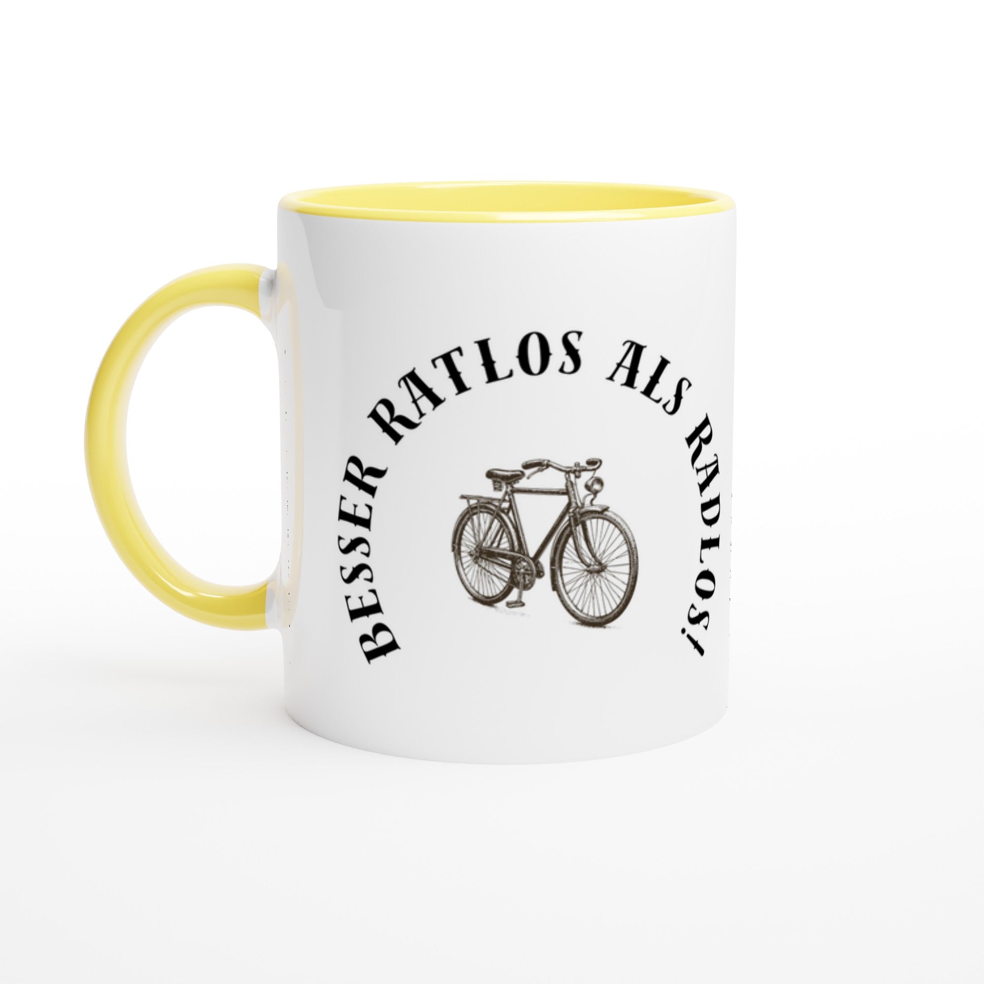 Kaffeetasse mit Fahrradspruch Besser ratlos als radlos“ Lustiges Design für Radfahrer | Tassenworte - Tassenworte