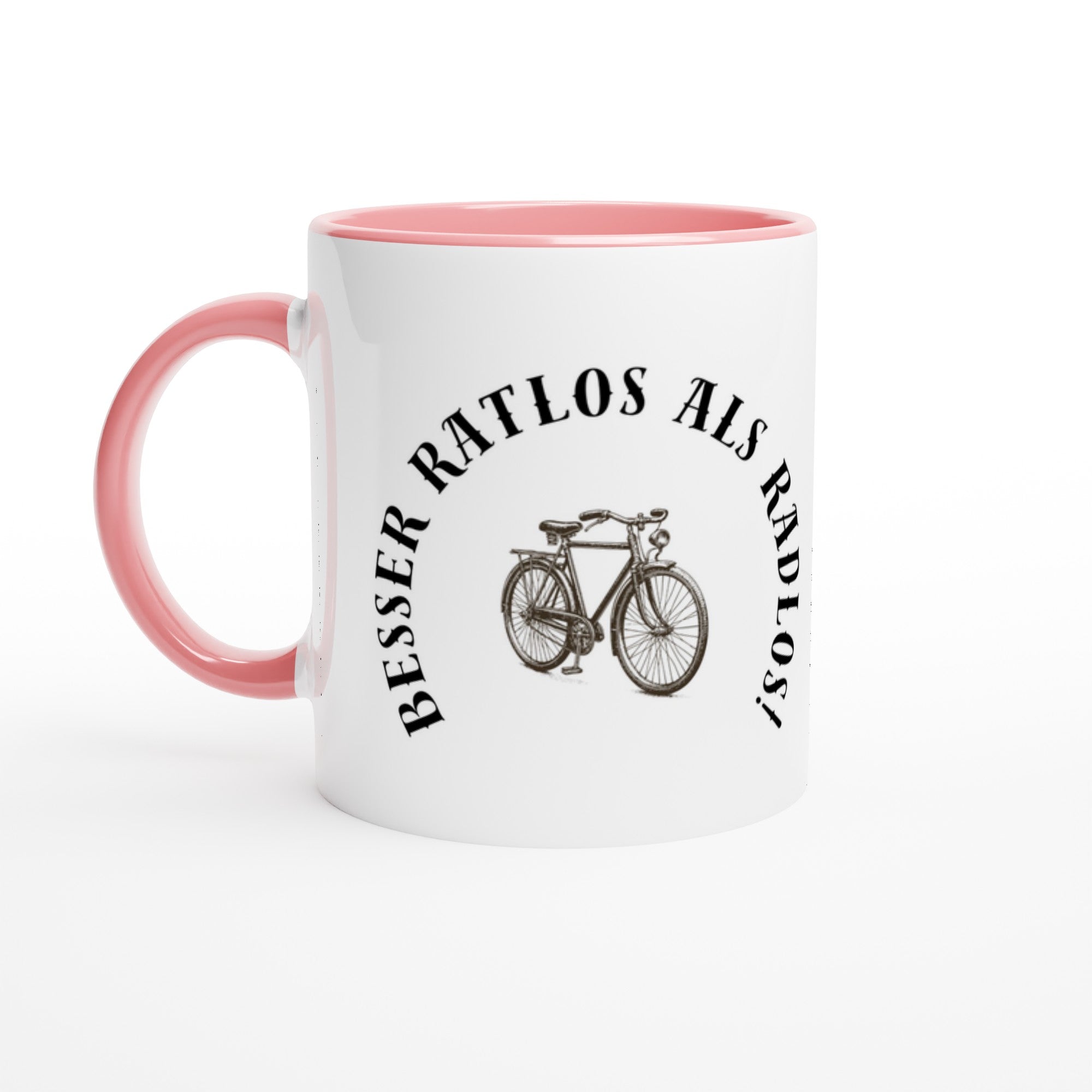 Kaffeetasse mit Fahrradspruch Besser ratlos als radlos“ Lustiges Design für Radfahrer | Tassenworte - Tassenworte