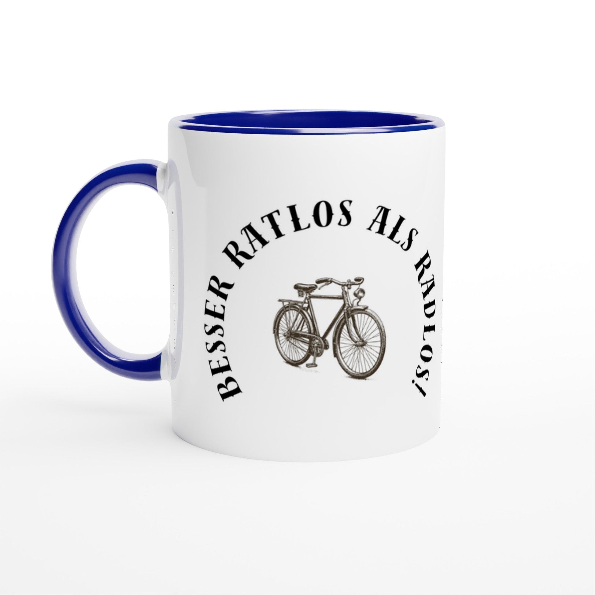 Kaffeetasse mit Fahrradspruch Besser ratlos als radlos“ Lustiges Design für Radfahrer | Tassenworte - Tassenworte