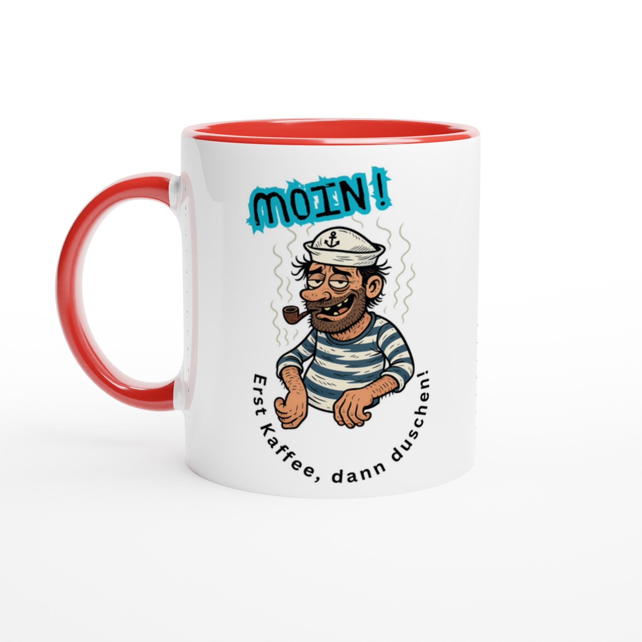 Kaffeetasse mit Moin“ - Spruch Lustiges Design für Kaffeeliebhaber und Seeleute. - Tassenworte