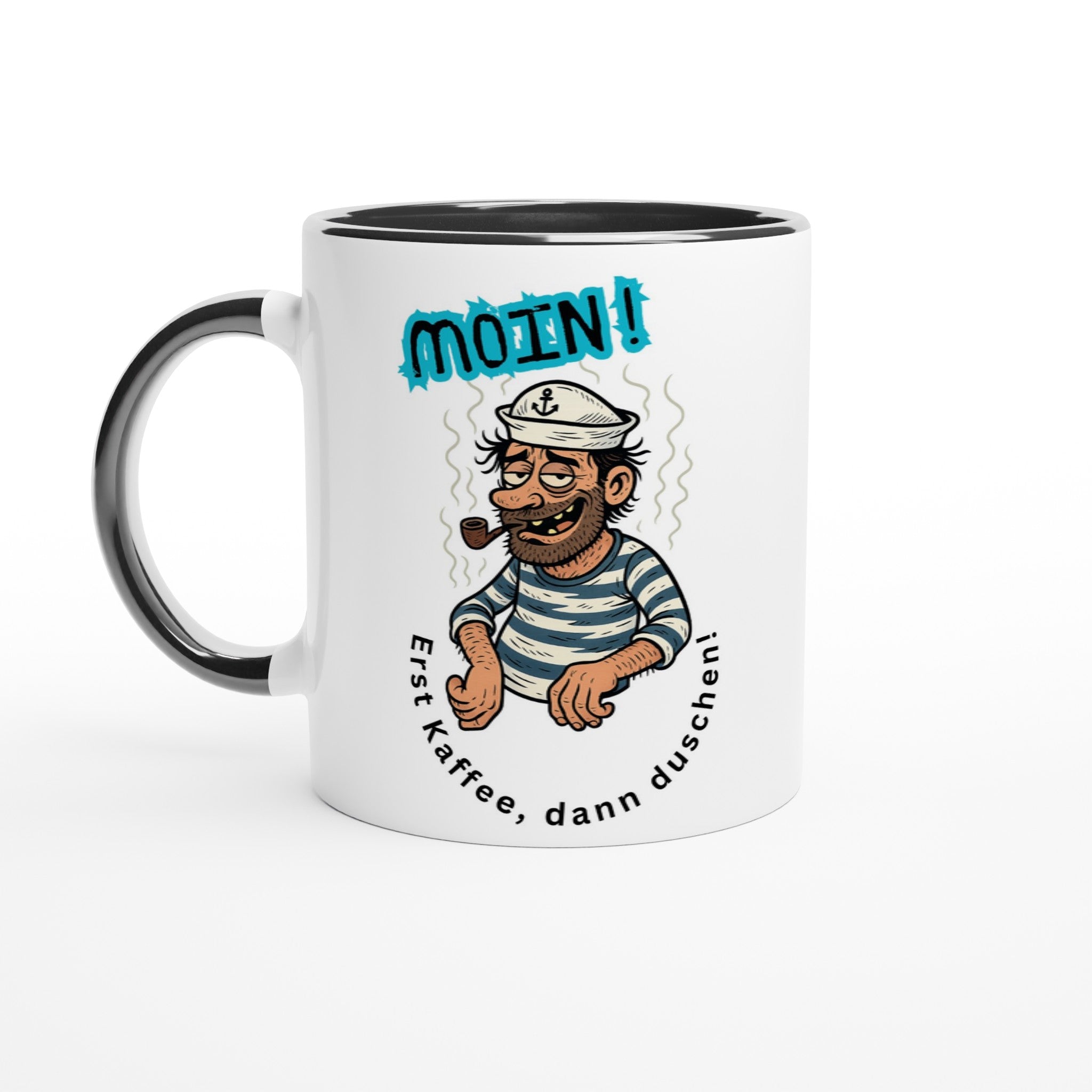 Kaffeetasse mit Moin“ - Spruch Lustiges Design für Kaffeeliebhaber und Seeleute. - Tassenworte