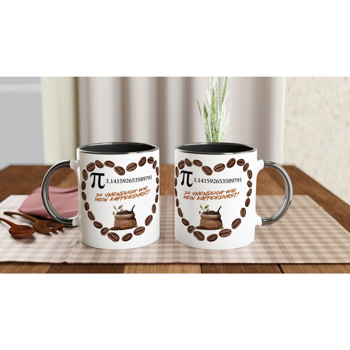 Kaffeetasse So unendlich wie mein Kaffeedurst“ Lustiges Pi - Motiv für Mathematik - und Kaffee - Liebhaber - Tassenworte