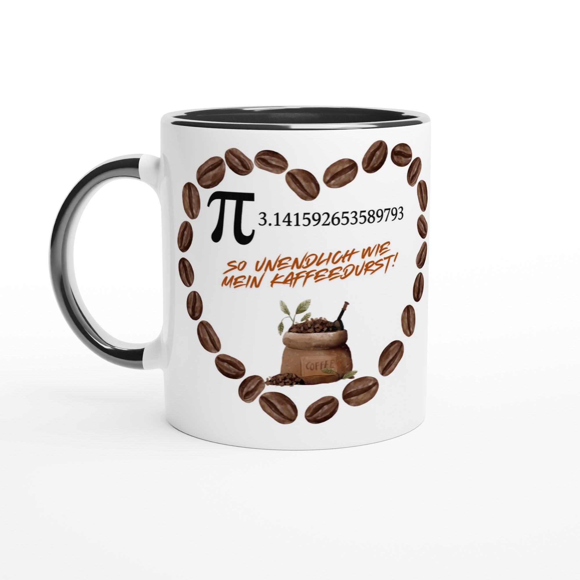 Kaffeetasse So unendlich wie mein Kaffeedurst“ Lustiges Pi - Motiv für Mathematik - und Kaffee - Liebhaber - Tassenworte