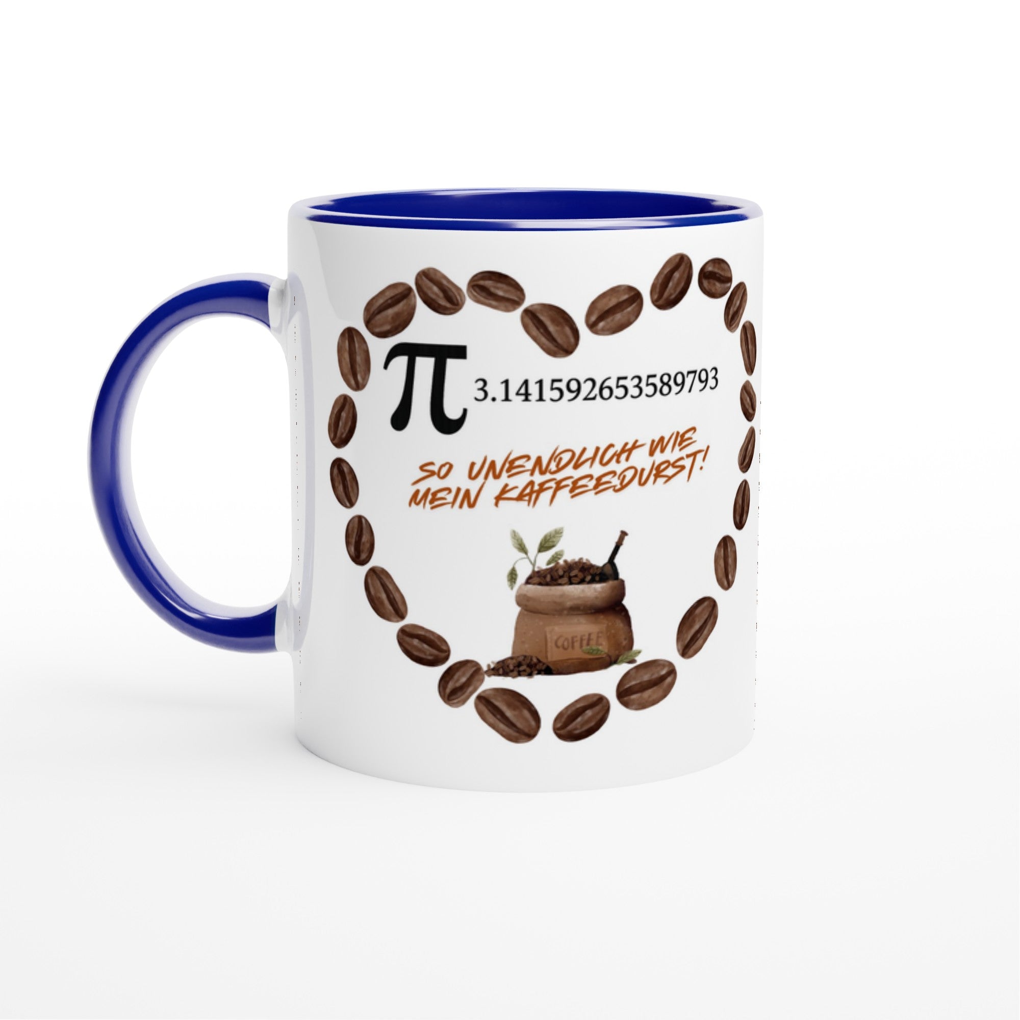 Kaffeetasse So unendlich wie mein Kaffeedurst“ Lustiges Pi - Motiv für Mathematik - und Kaffee - Liebhaber - Tassenworte