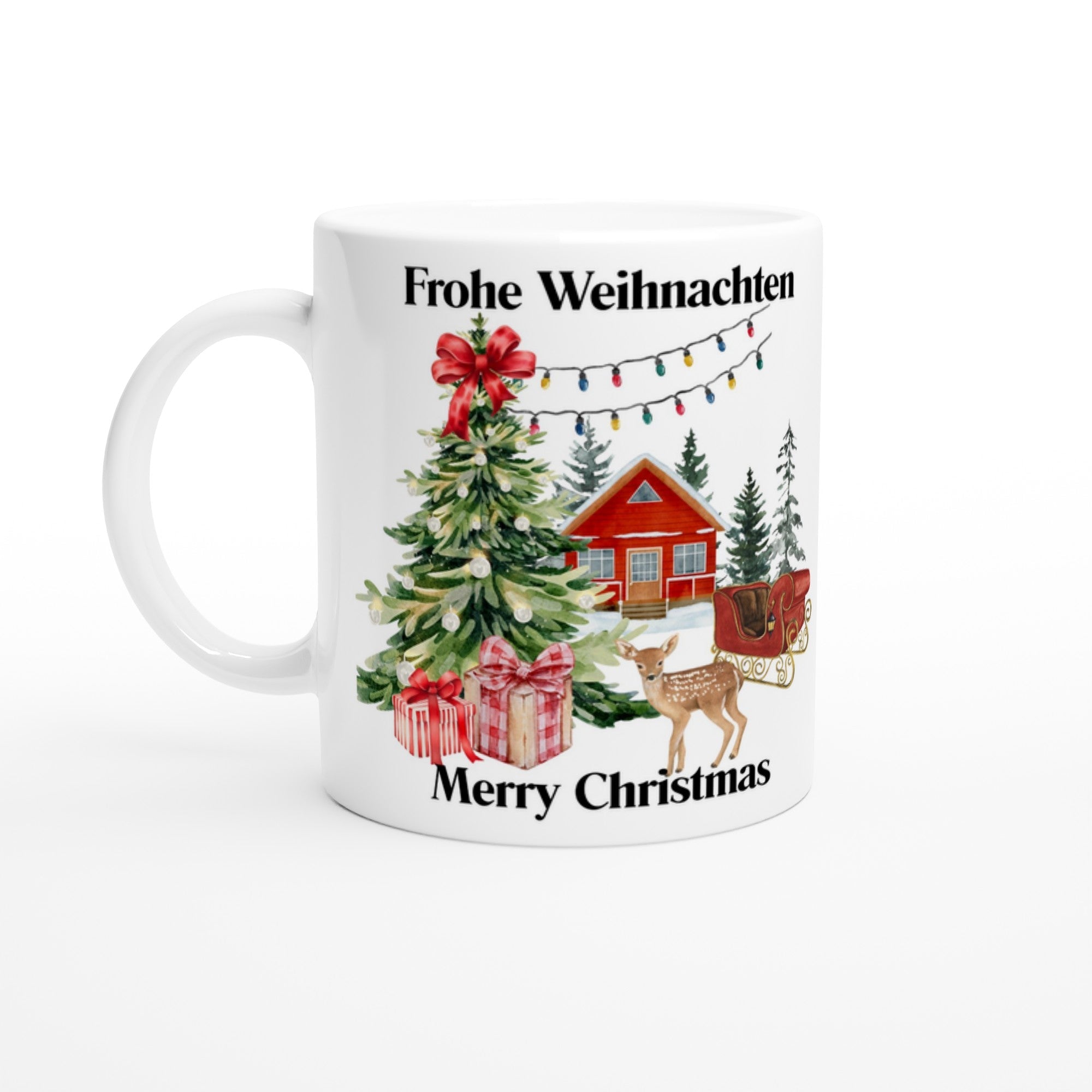 Kaffeetasse Weihnachten | Winterlandschaft | Weihnachtshütte - Tassenworte