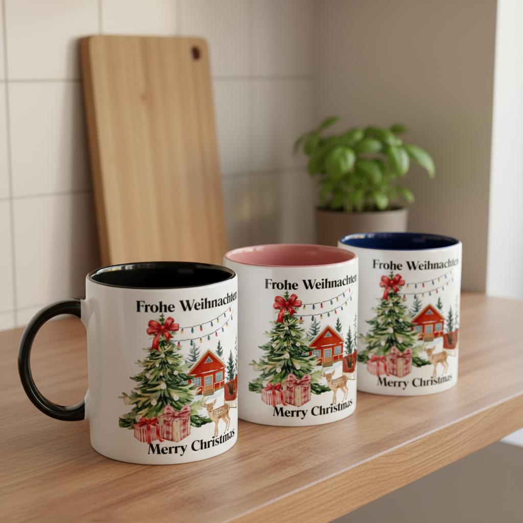 Kaffeetasse Weihnachten | Winterlandschaft | Weihnachtshütte - Tassenworte