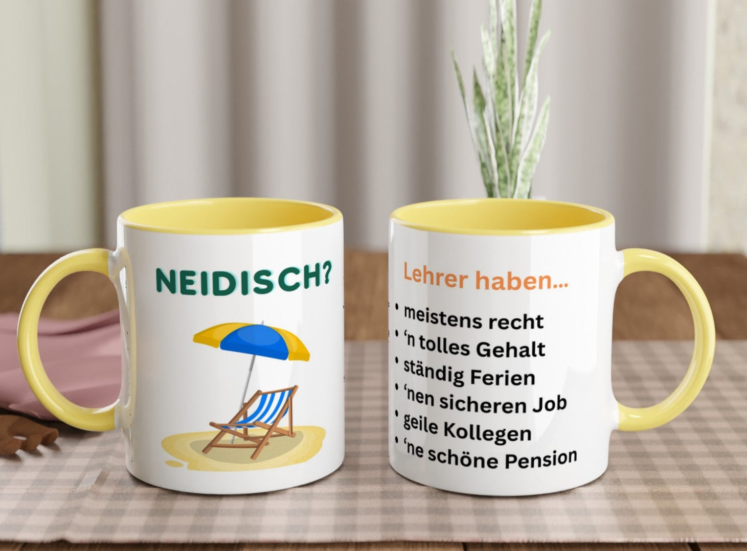 Lehrer Tasse mit lustigem Spruch – Geschenk für Lehrer & Referendare – Humorvolle Lehrertasse „Neidisch?“ | Tassenworte - Tassenworte
