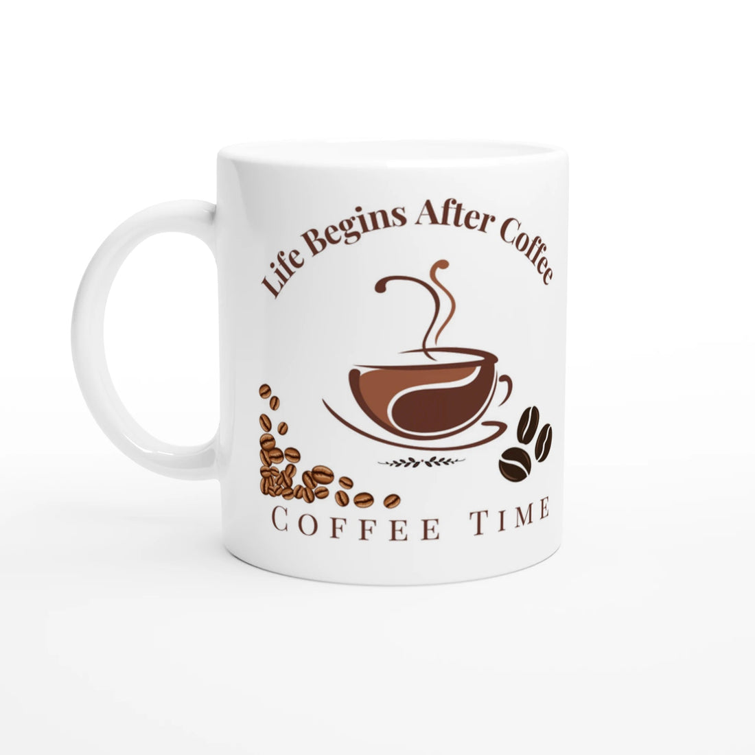 „Life begins after coffee“ Tasse – Für Morgenmuffel & Kaffeeliebhaber | Tassenworte - Tassenworte