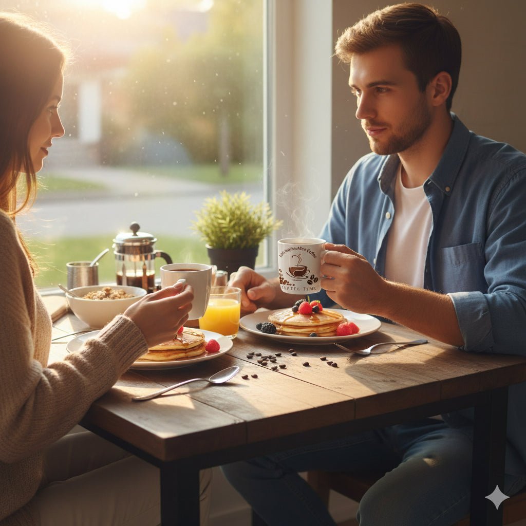 „Life begins after coffee“ Tasse – Für Morgenmuffel & Kaffeeliebhaber | Tassenworte - Tassenworte