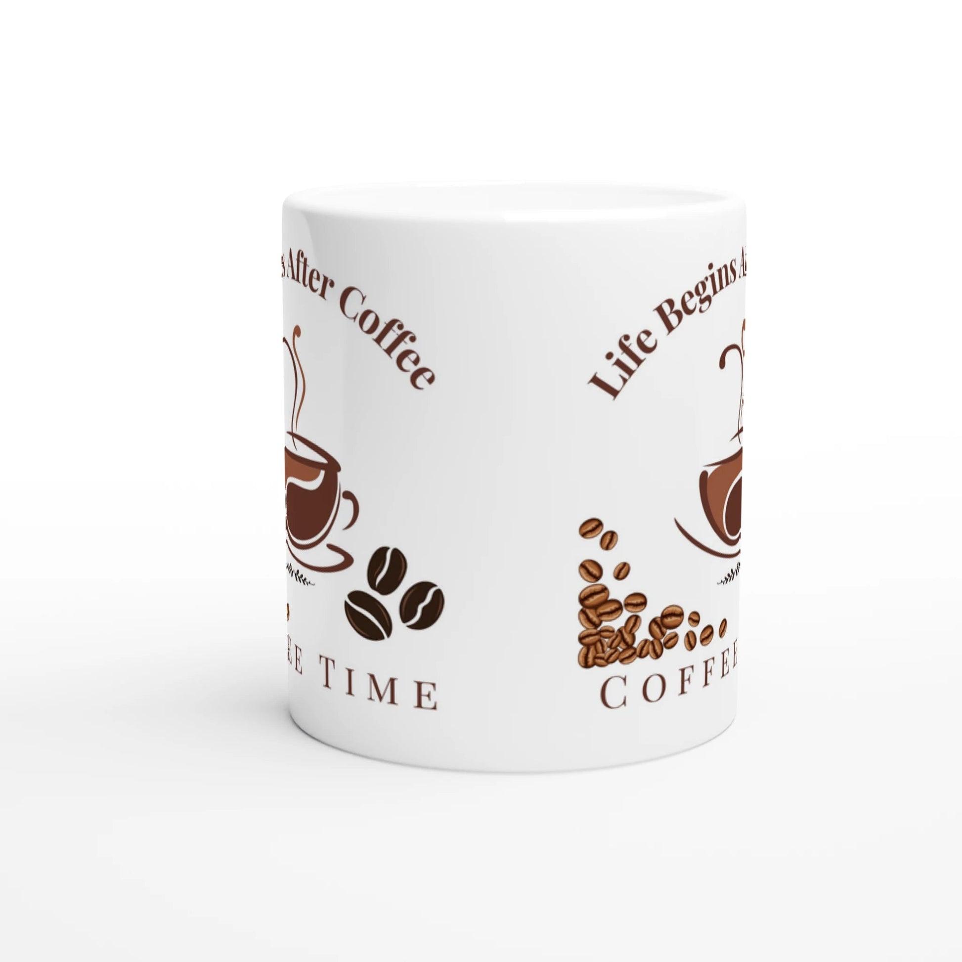 „Life begins after coffee“ Tasse – Für Morgenmuffel & Kaffeeliebhaber | Tassenworte - Tassenworte