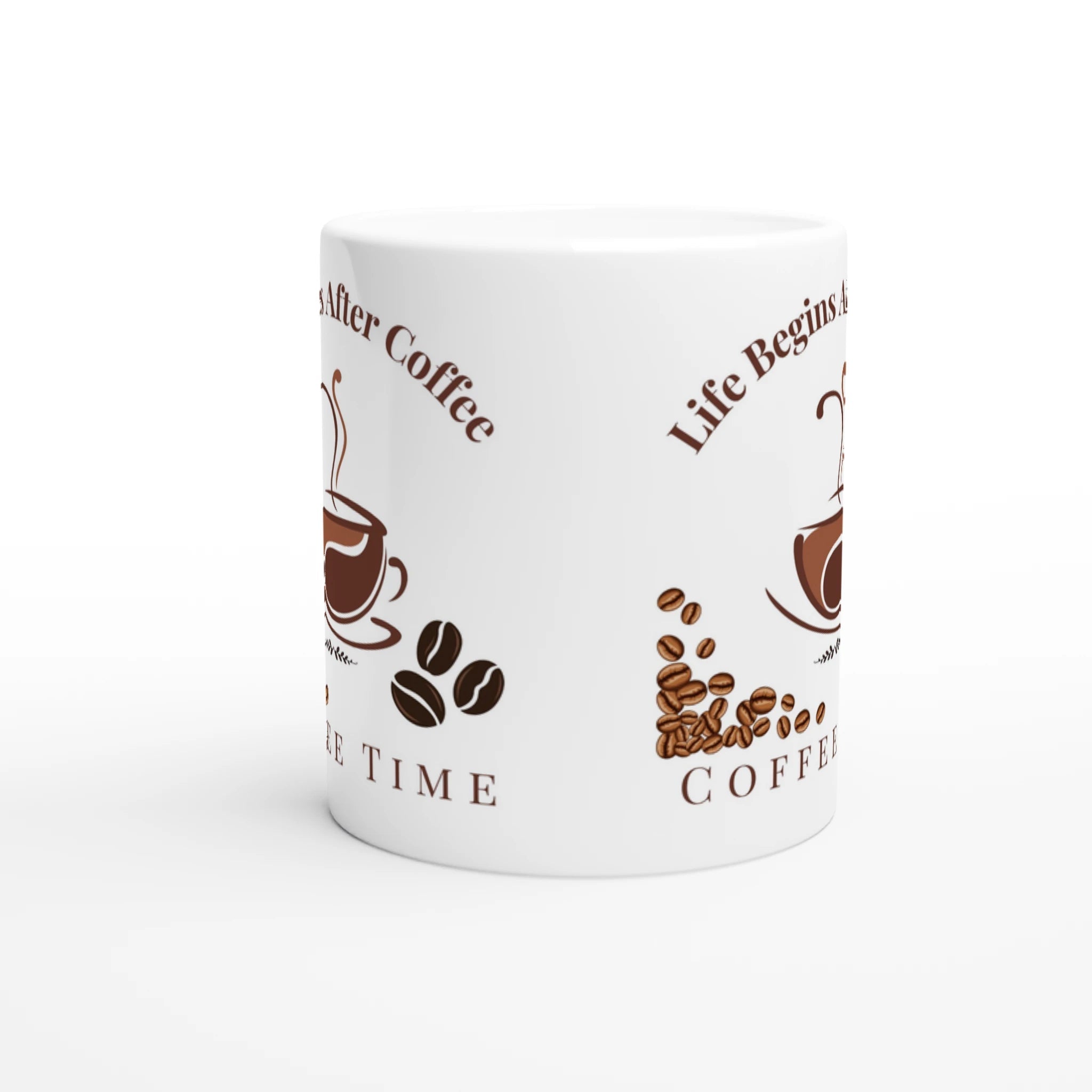„Life begins after coffee“ Tasse – Für Morgenmuffel & Kaffeeliebhaber | Tassenworte - Tassenworte