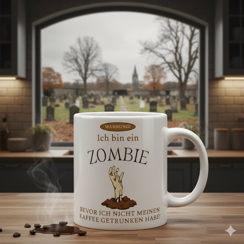 Lustige Kaffeetasse Morgenmuffel – Zombie - Spruch Becher | Kaffee - Geschenkidee - Tassenworte