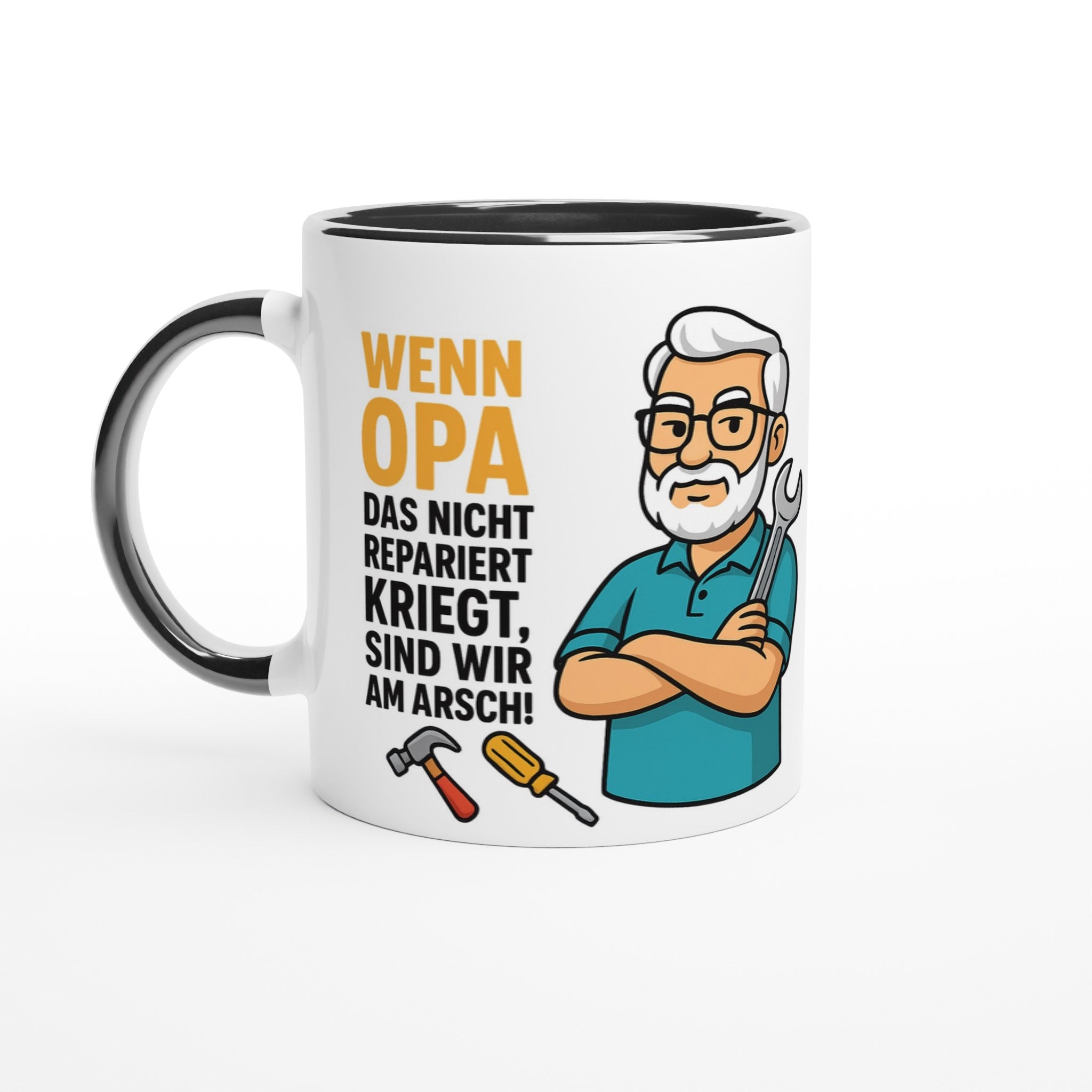 Lustige Opa Handwerker Tasse – "Wenn Opa das nicht repariert kriegt..." | Geschenk für Großvater - Tassenworte