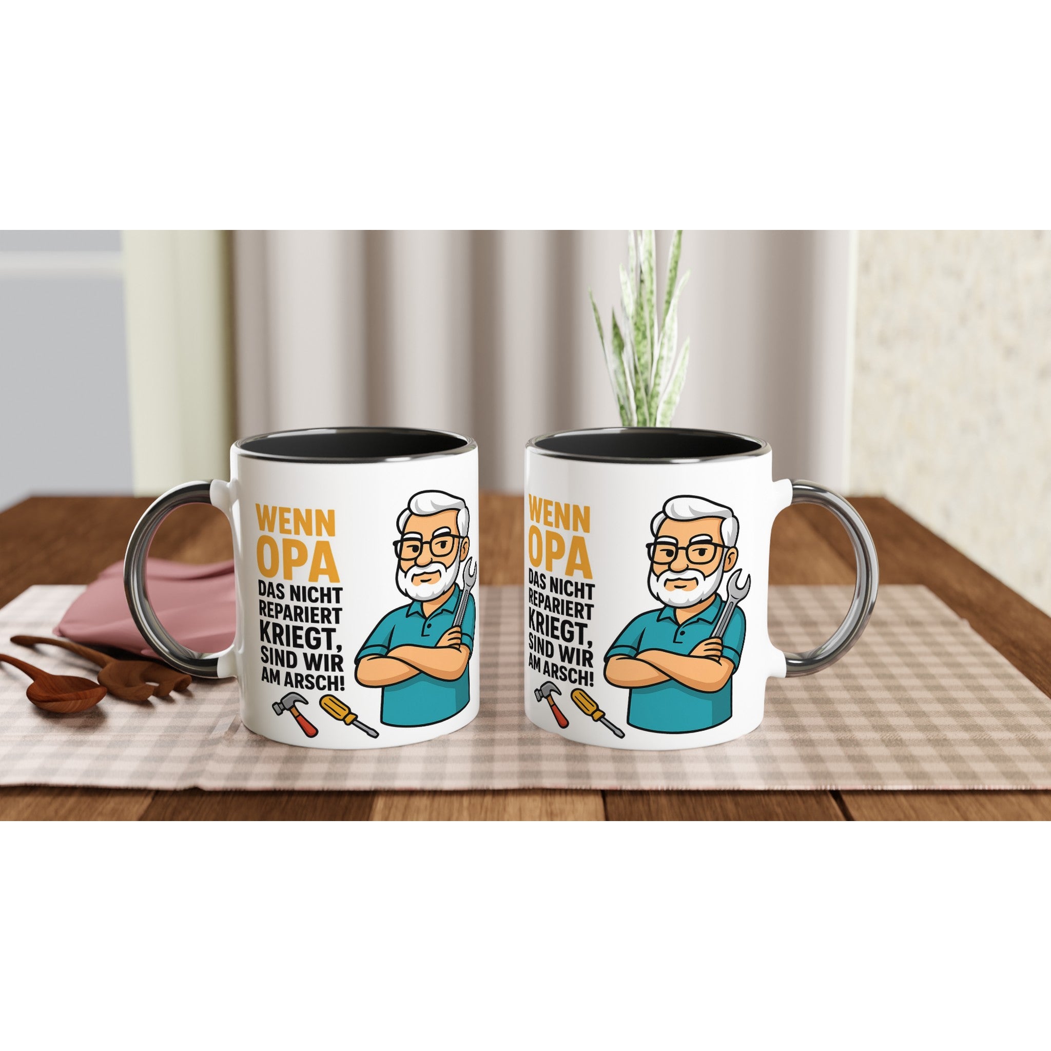 Lustige Opa Handwerker Tasse – "Wenn Opa das nicht repariert kriegt..." | Geschenk für Großvater - Tassenworte