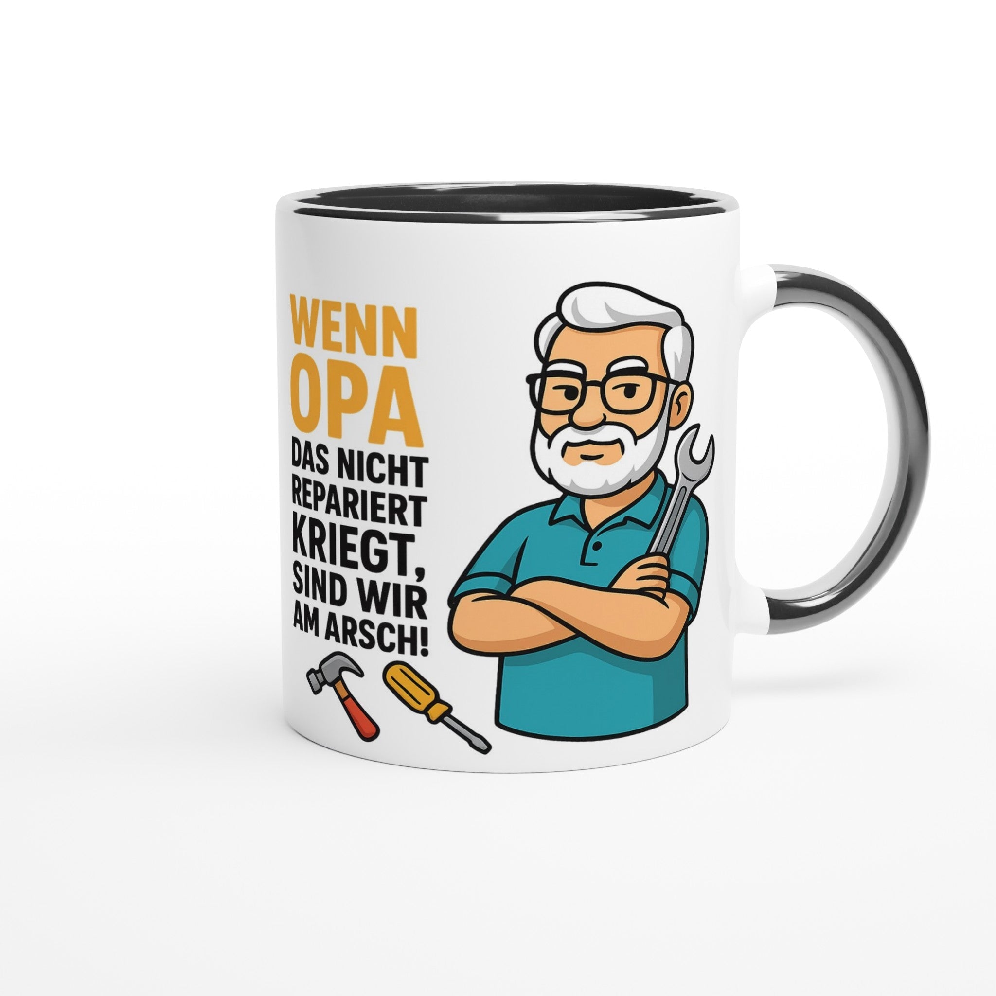 Lustige Opa Handwerker Tasse – "Wenn Opa das nicht repariert kriegt..." | Geschenk für Großvater - Tassenworte