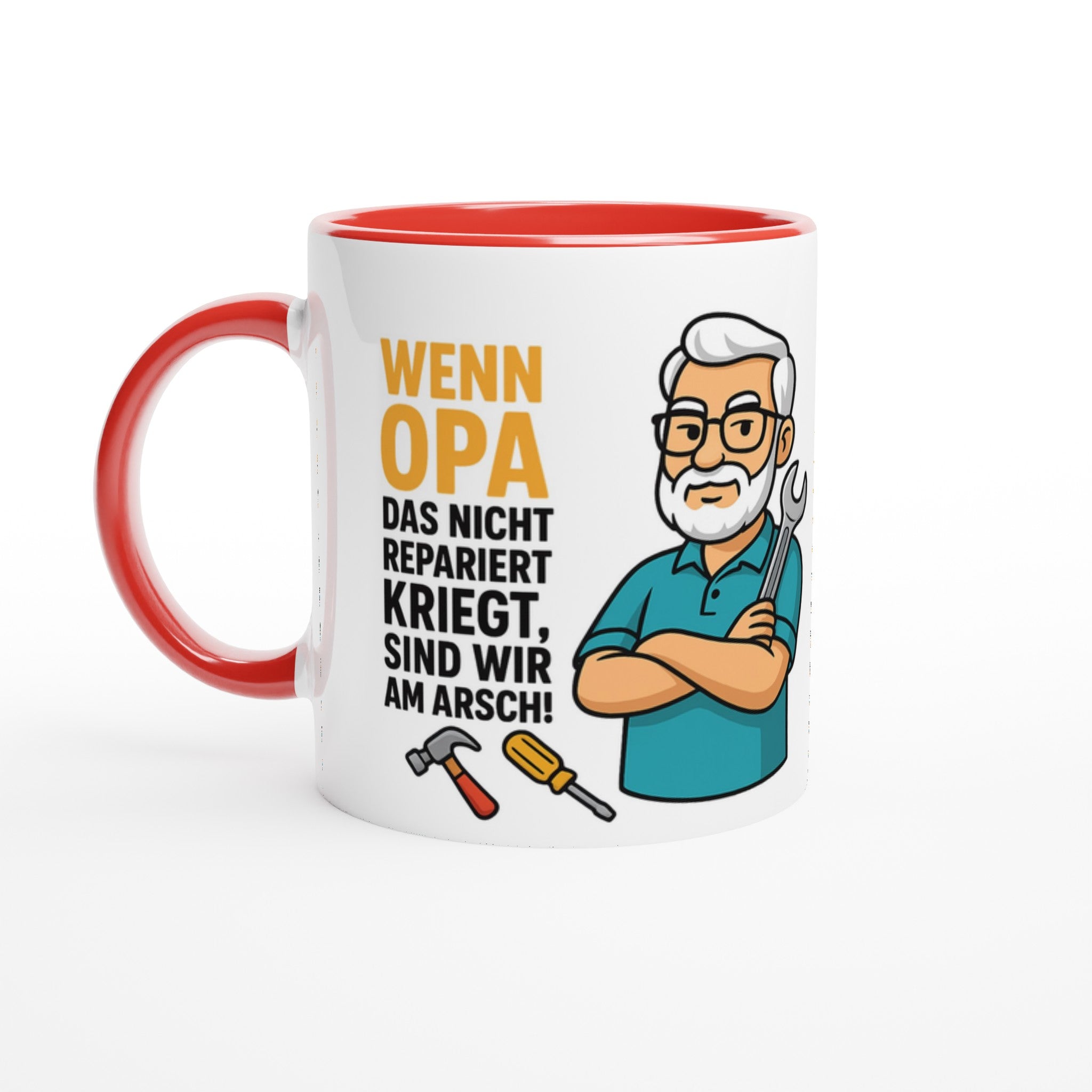 Lustige Opa Handwerker Tasse – "Wenn Opa das nicht repariert kriegt..." | Geschenk für Großvater - Tassenworte